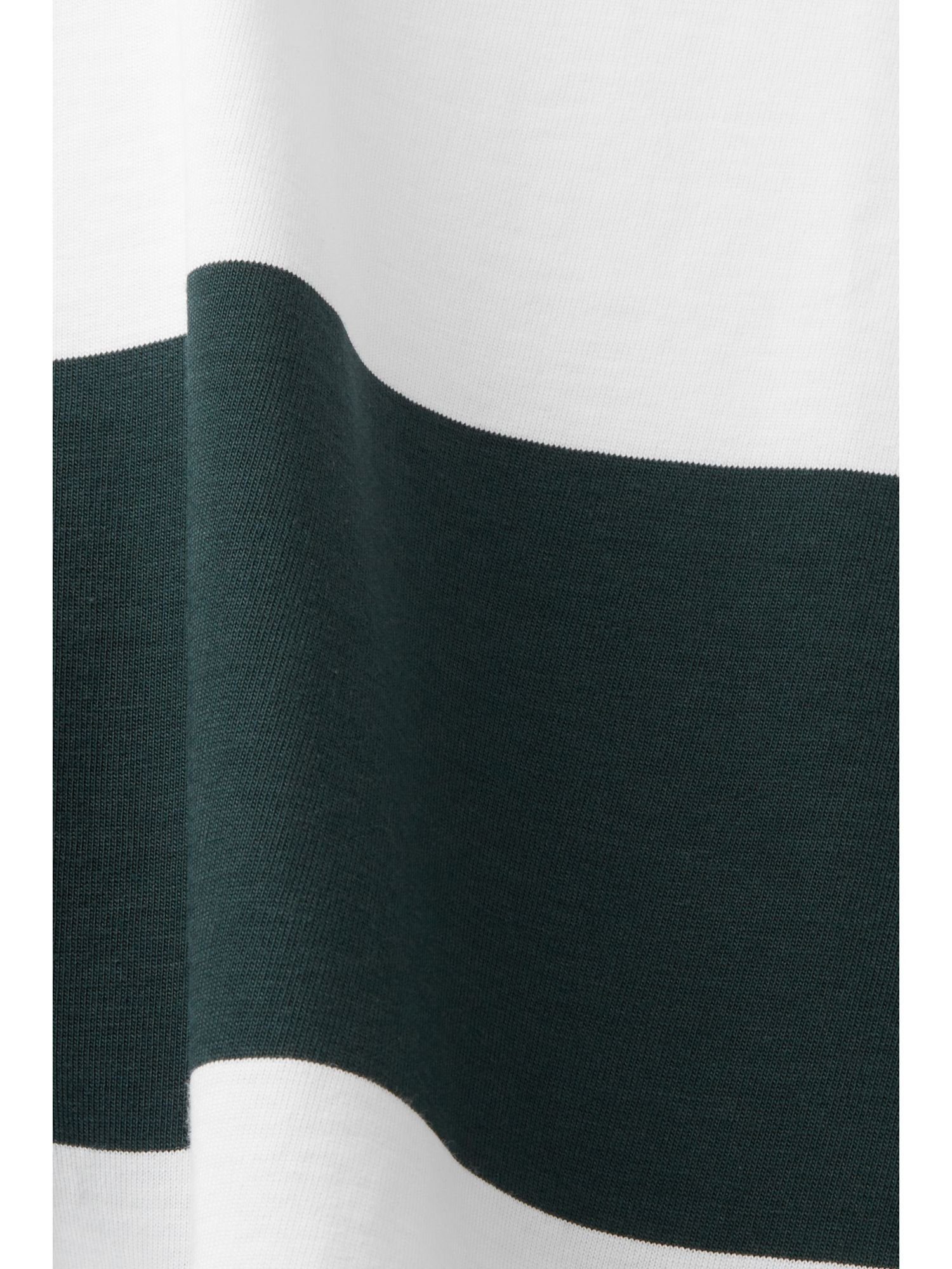 mit GREEN Streifen Langarm-Poloshirt Esprit DARK TEAL Langarmshirt (1-tlg)