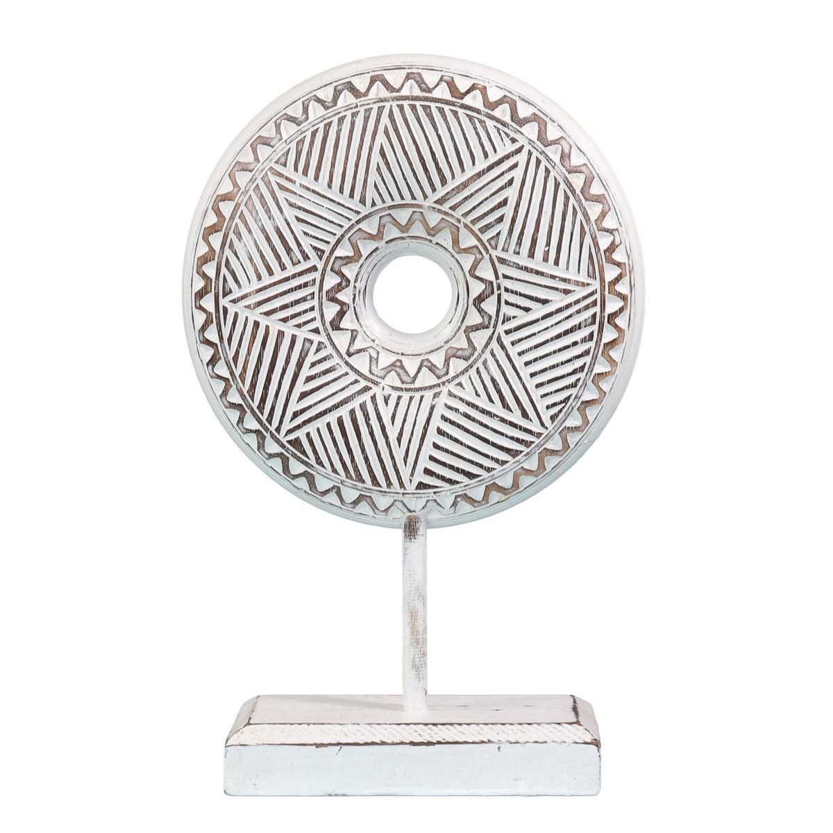 Oriental Galerie Dekofigur Weißes Mandala Symbol Skulptur auf Sockel (1 St)