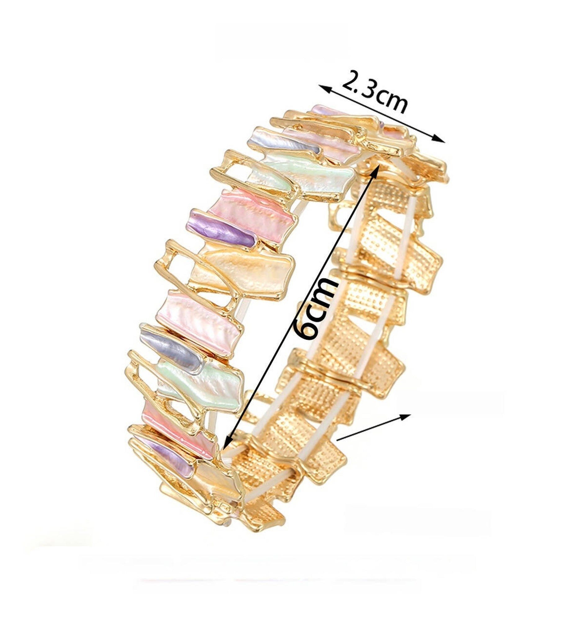 YRIIOMO Armband Unregelmäßiger Armreif mit geometrischem günstig online kaufen