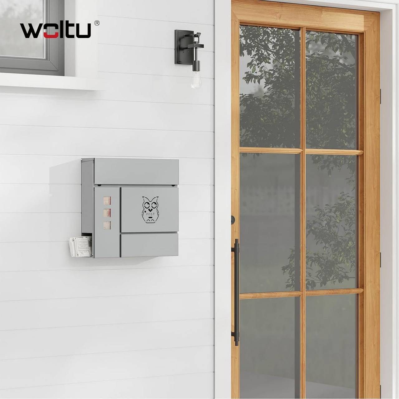 Woltu Wandbriefkasten (1-St), mit Zeitungsfach, Sichtfenstern, Wandbriefkas günstig online kaufen