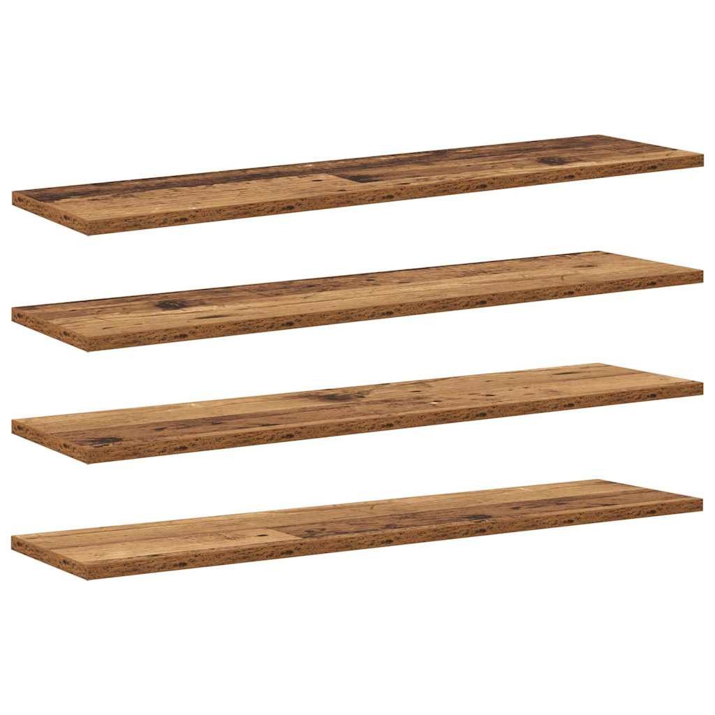 vidaXL Bücherregal Regalbrett 4 pcs Braun 80 x 20 x 1,5 cm Holzwerkstoff, 4 günstig online kaufen