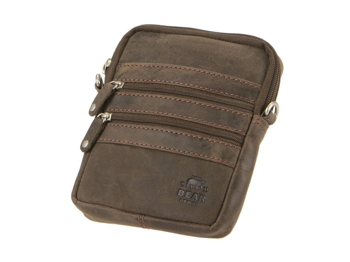 Bear Design Gürteltasche Dark-Nature Leder, Hüfttasche, Leder, mit Schultergurt auch als Umhängetasche, braun
