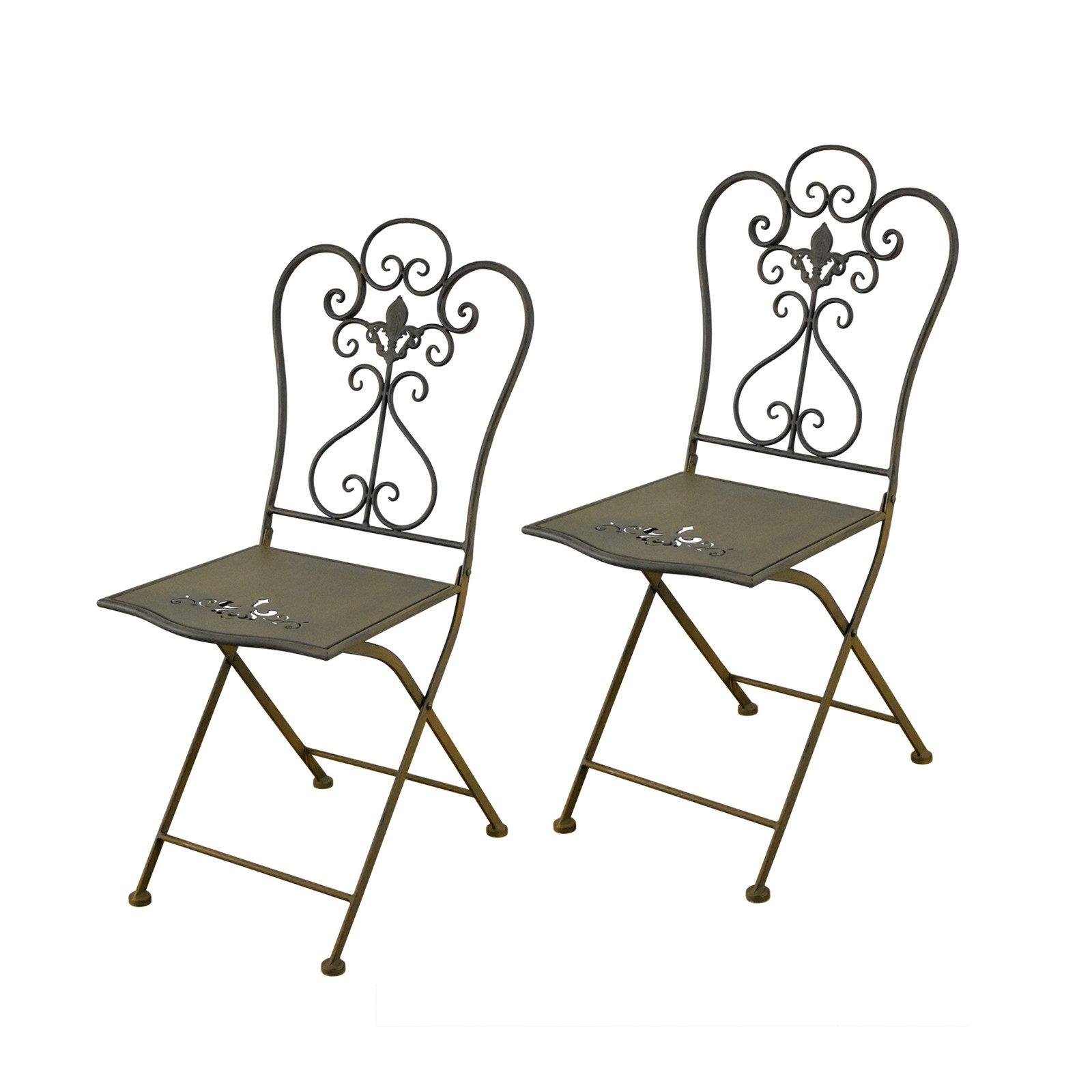 HTI-Living Gartenstuhl Gartenstuhl 2er Set Lily Braun (Set, 2 St), Metallstuhl Klappstuhl