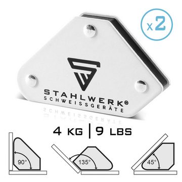 STAHLWERK Magnet-Schweißwinkel 6er Set Magnet Schweißwinkel + Masseklemme, Haftkraft