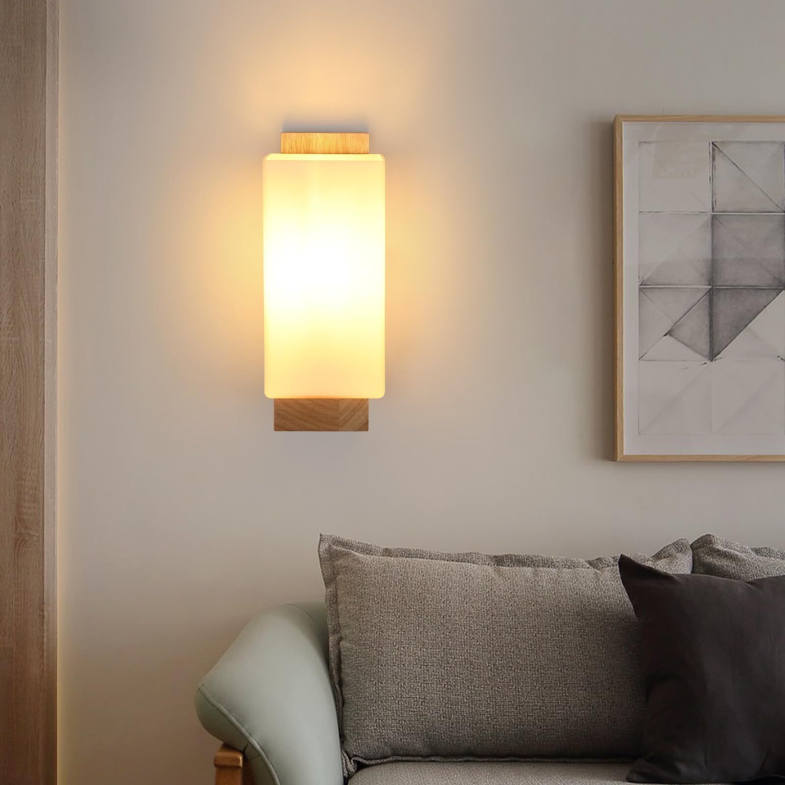 Riserva Wandleuchte Wandleuchte E27-Fassung Glasschirm Minimalistisch Vintage, LED wechselbar