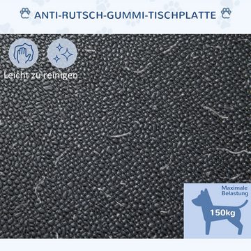 PawHut Hundeschermaschine Haustierpflegetisch Haustier Trimmtisch höhenverstellbar Schwarz, Hunde Schertisch mit Schlingen, L91.5 x B61.5 x H76 cm