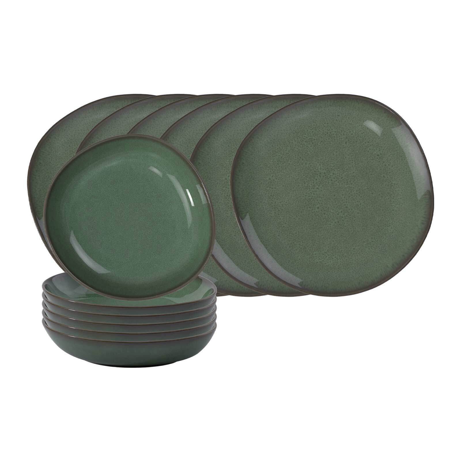 like. by Villeroy & Boch Kombiservice Lave Tafel-Set 12er Set (12-tlg), Steingut