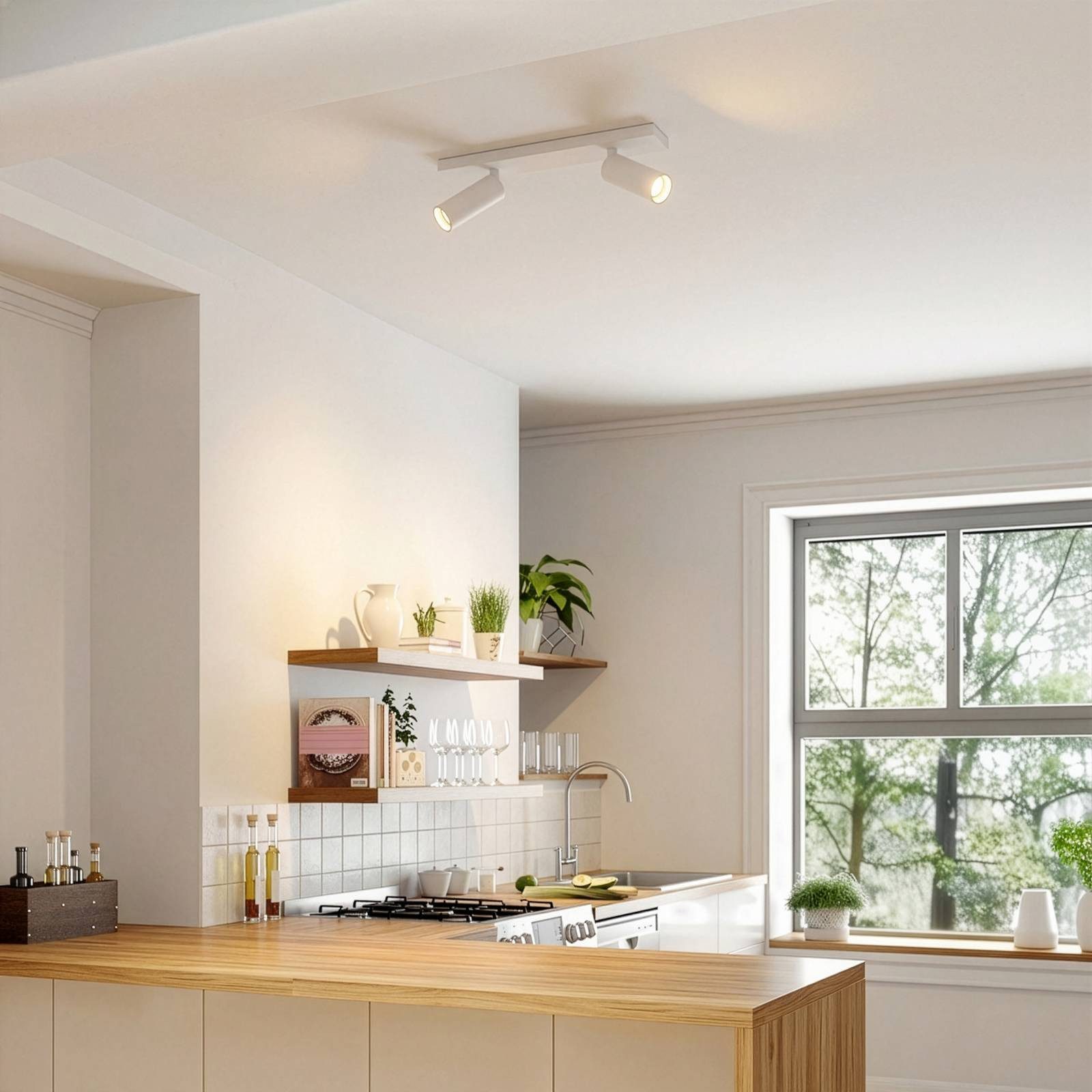 Arcchio Deckenstrahler Brinja Slim, Metall, Weiß IP20, 2 x 5 W LED (GU10 MR11)