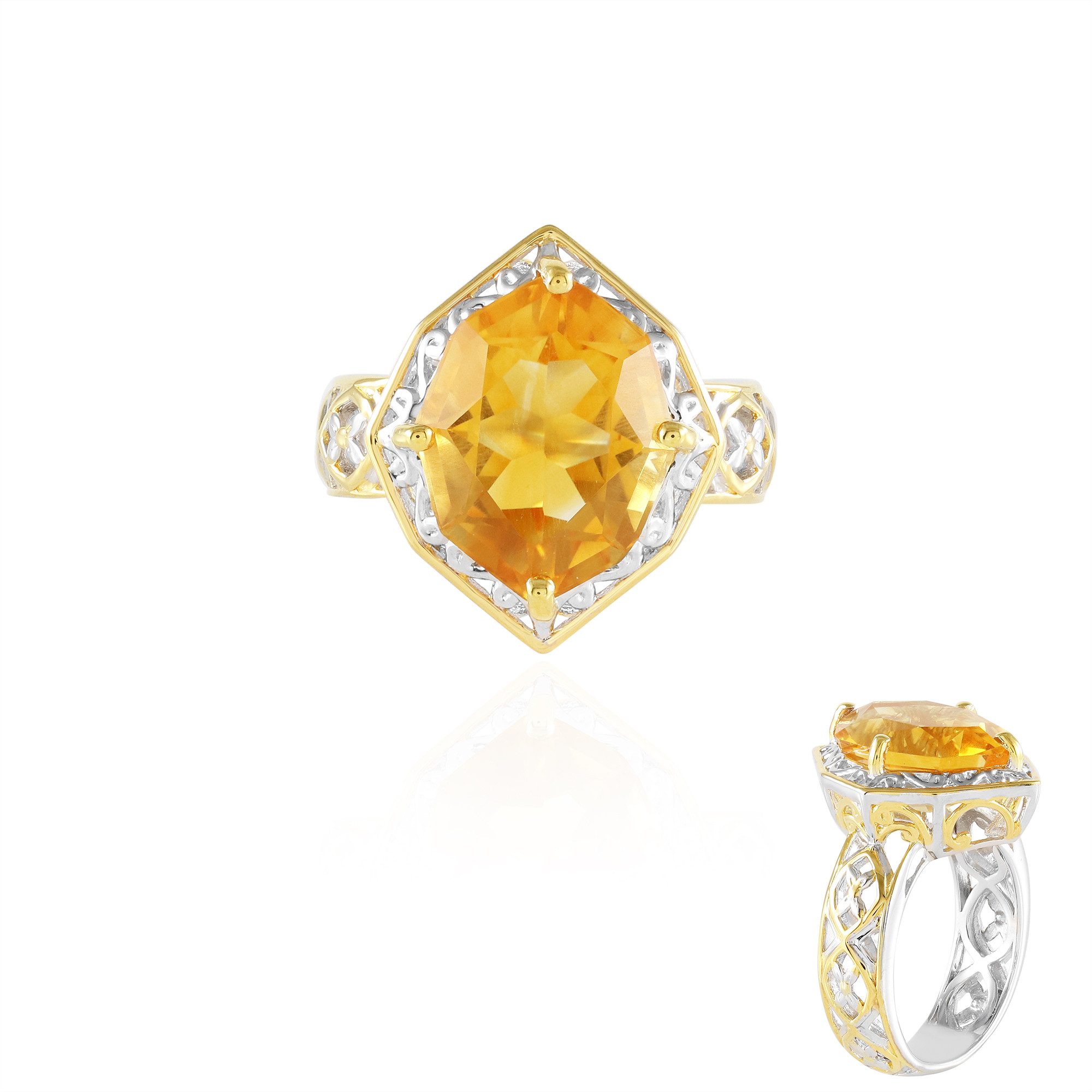 Cavill Solitärring Ring aus Sterlingsilber mit Citrin, Brasilien, 6,588 ct (1-tlg)