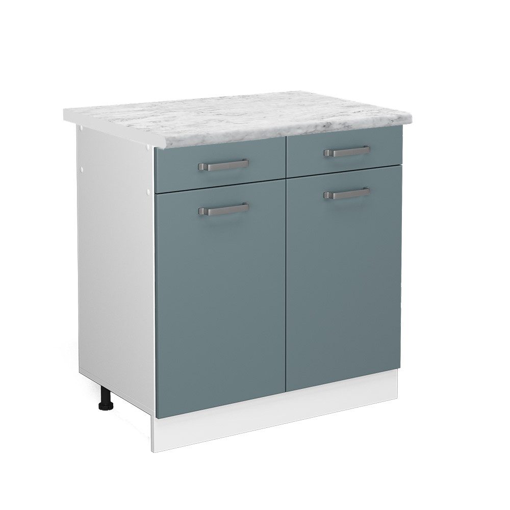 Vicco Unterschrank R-Line, Blau-Grau/Weiß, 80 cm, günstig online kaufen