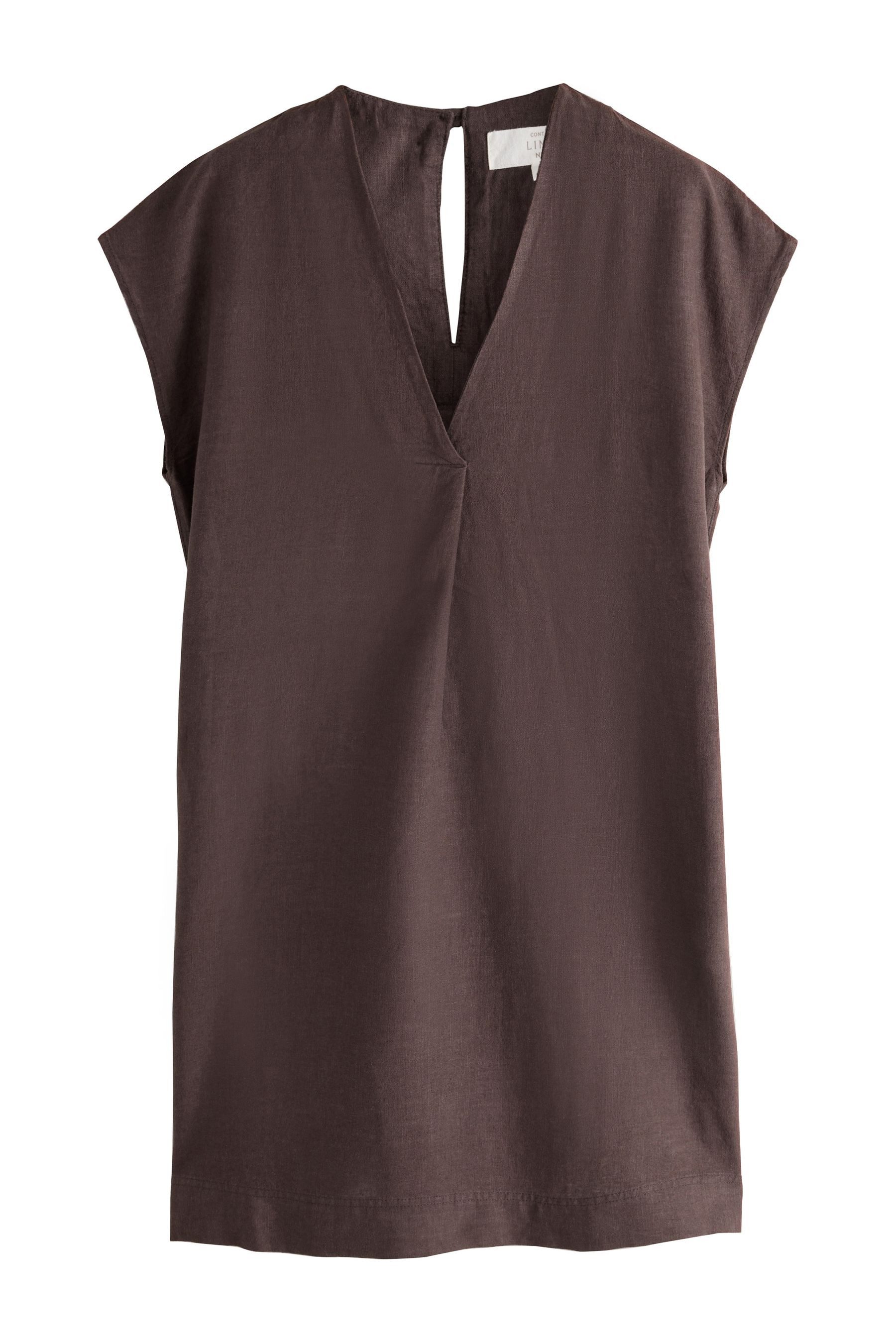 Next Minikleid Kurzärmeliges Kaftan-Minikleid mit V-Ausschnitt (1-tlg)