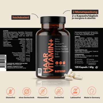 IMPERIO Haarkur Haarvitamin+ hochdosiert zur Stärkung des Haarwachstums - 120 Kapseln, 1-tlg.