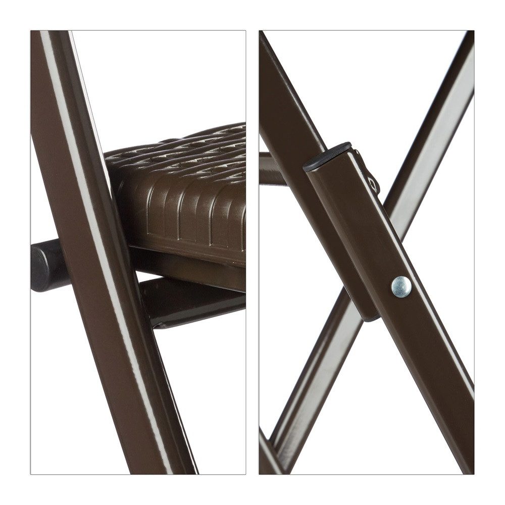 relaxdays Barhocker 2 Barstühle klappbar BASTIAN - dunkelbraun