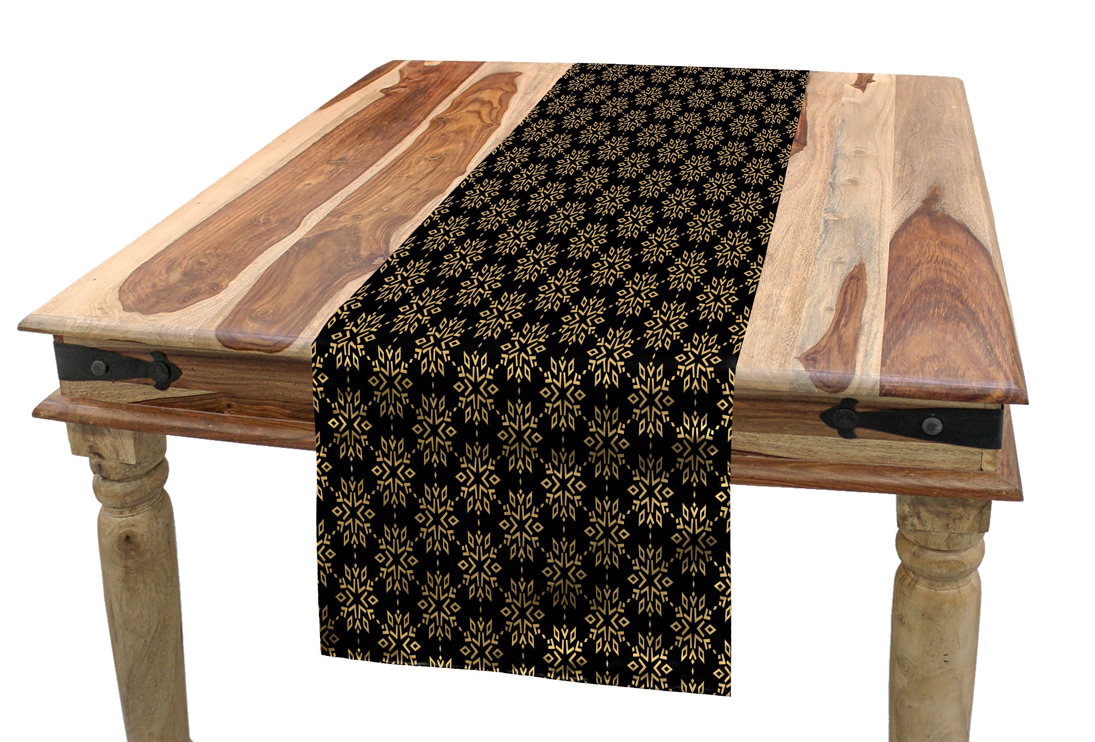 Dekorativer Küche Tischläufer Schneeflocke Tischläufer, Formen Rechteckiger Esszimmer Geometrische Abakuhaus Winter