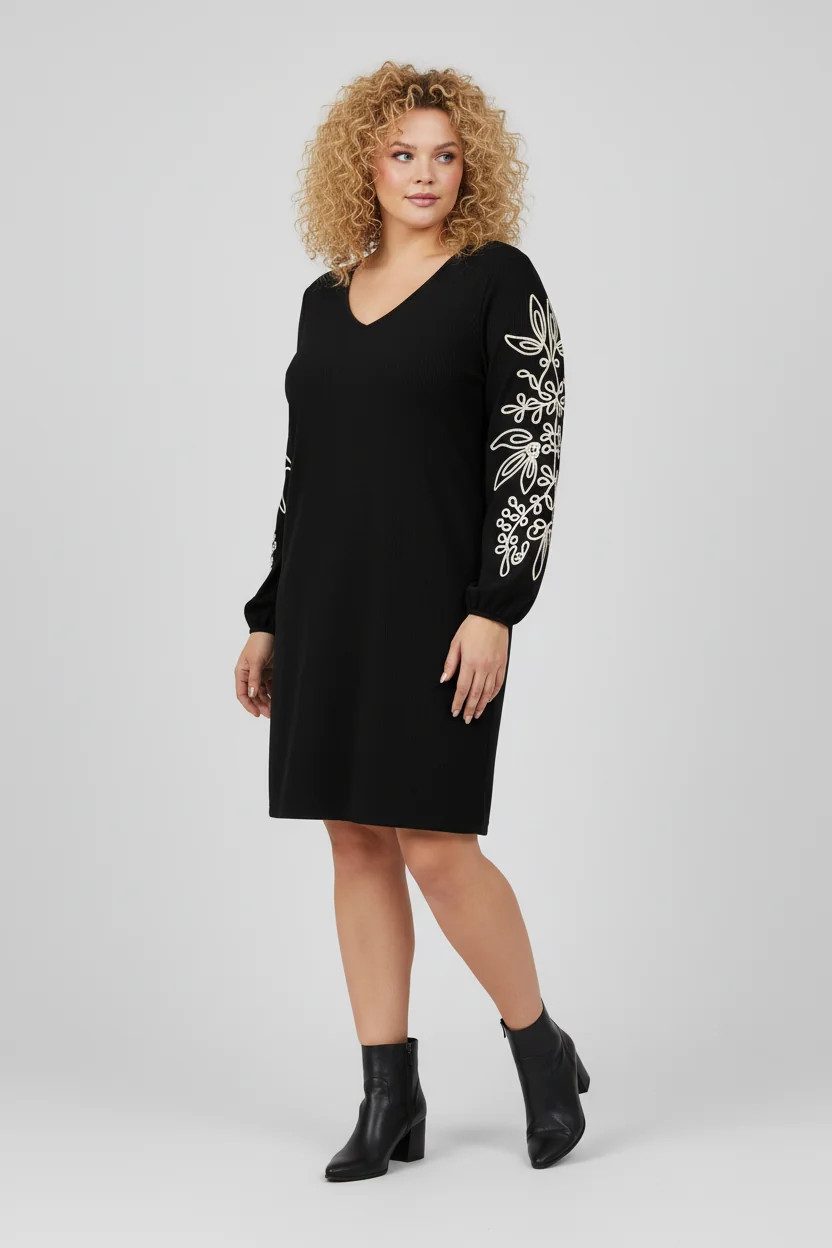 Shape of You Minikleid Besticktes V-Ausschnitt Kleid günstig online kaufen