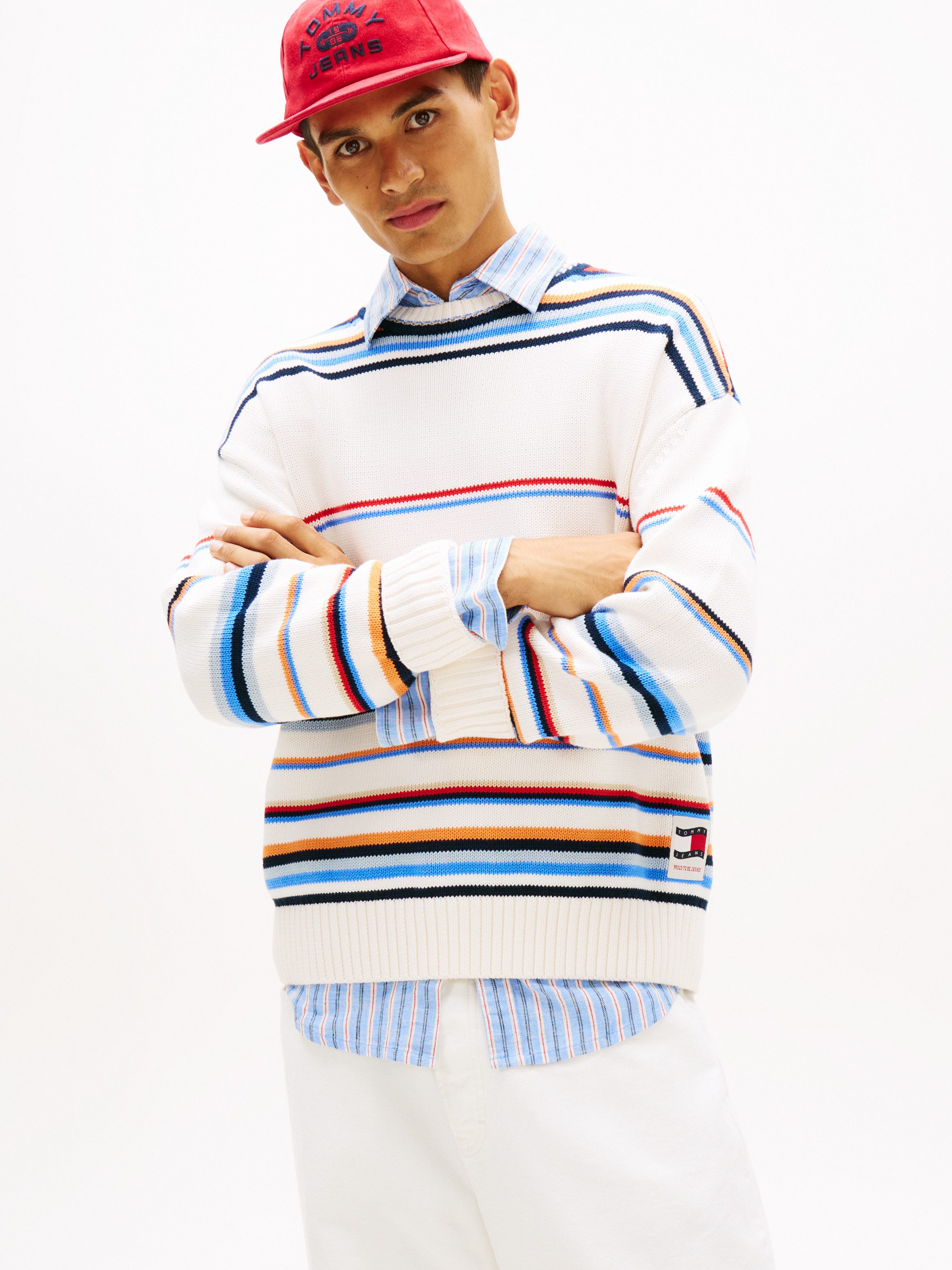Tommy Jeans Strickpullover 90S MULTI STRIPES Regular fit mit Streifenmuster