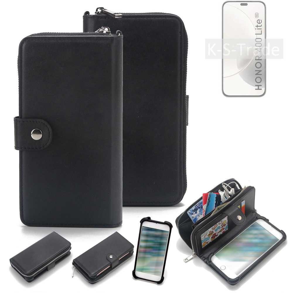 K-S-Trade Handyhülle für Honor 400 Lite, 2in1 Handyhülle Schutzhülle & Portemonnee Cover Handy Hülle
