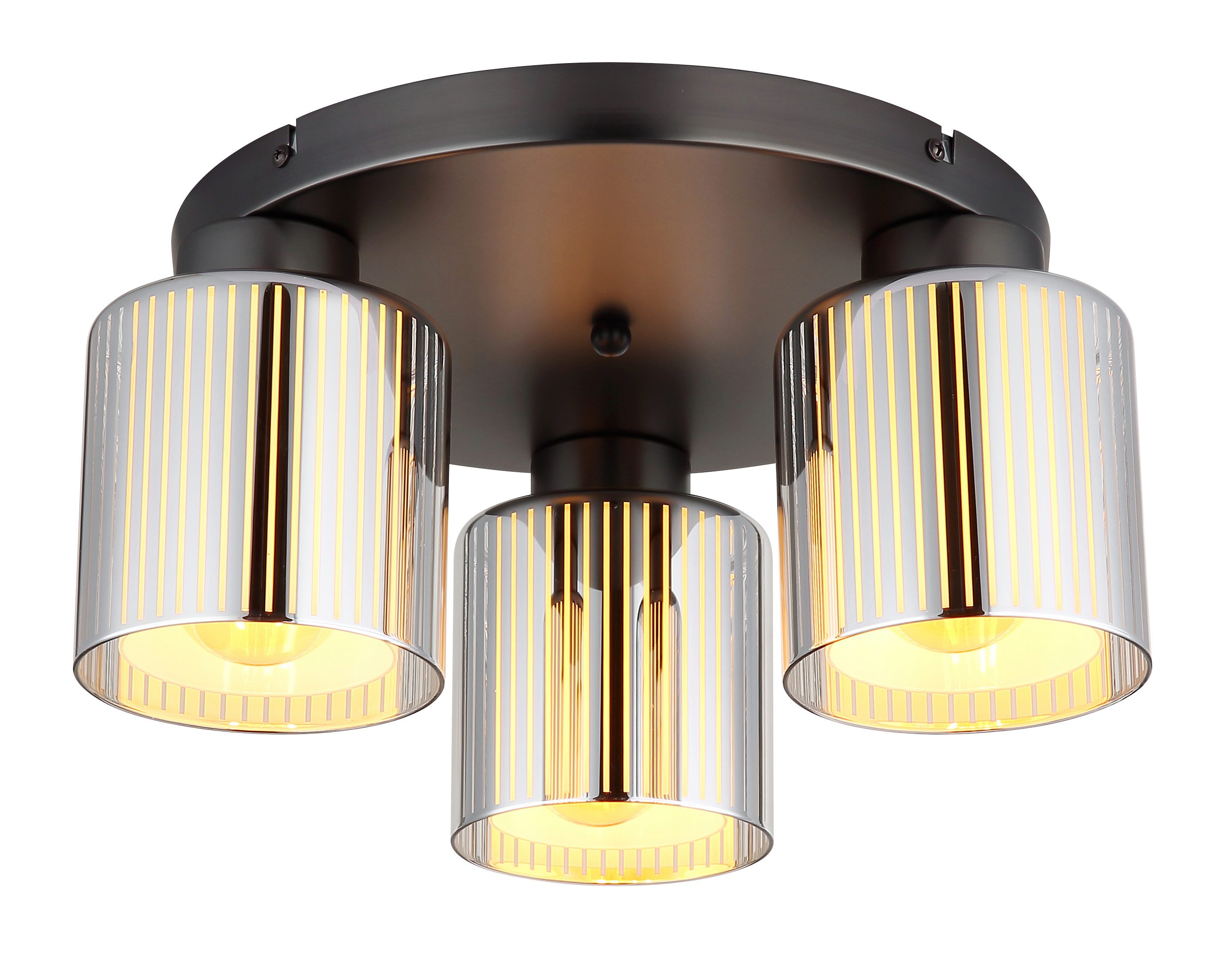 GLOBO LIGHTING Deckenleuchte FELICIA, ohne Leuchtmittel, Deckenleuchte Schwarz/Chrom, Glas opal/verchromt, E27