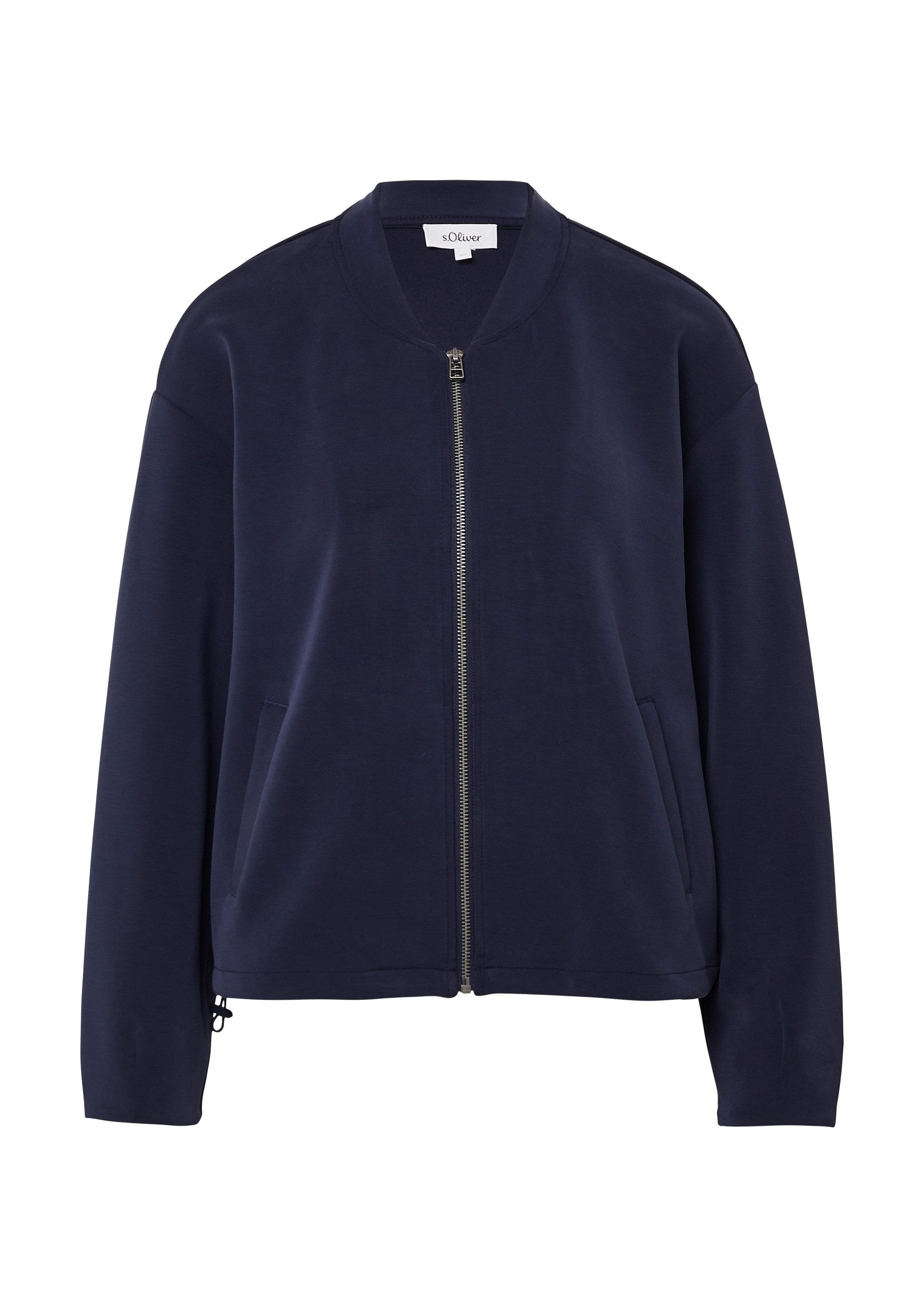 s.Oliver Sweatjacke Sweatshirt Jacke Oversized Scuba-Jacke mit verstellbare günstig online kaufen
