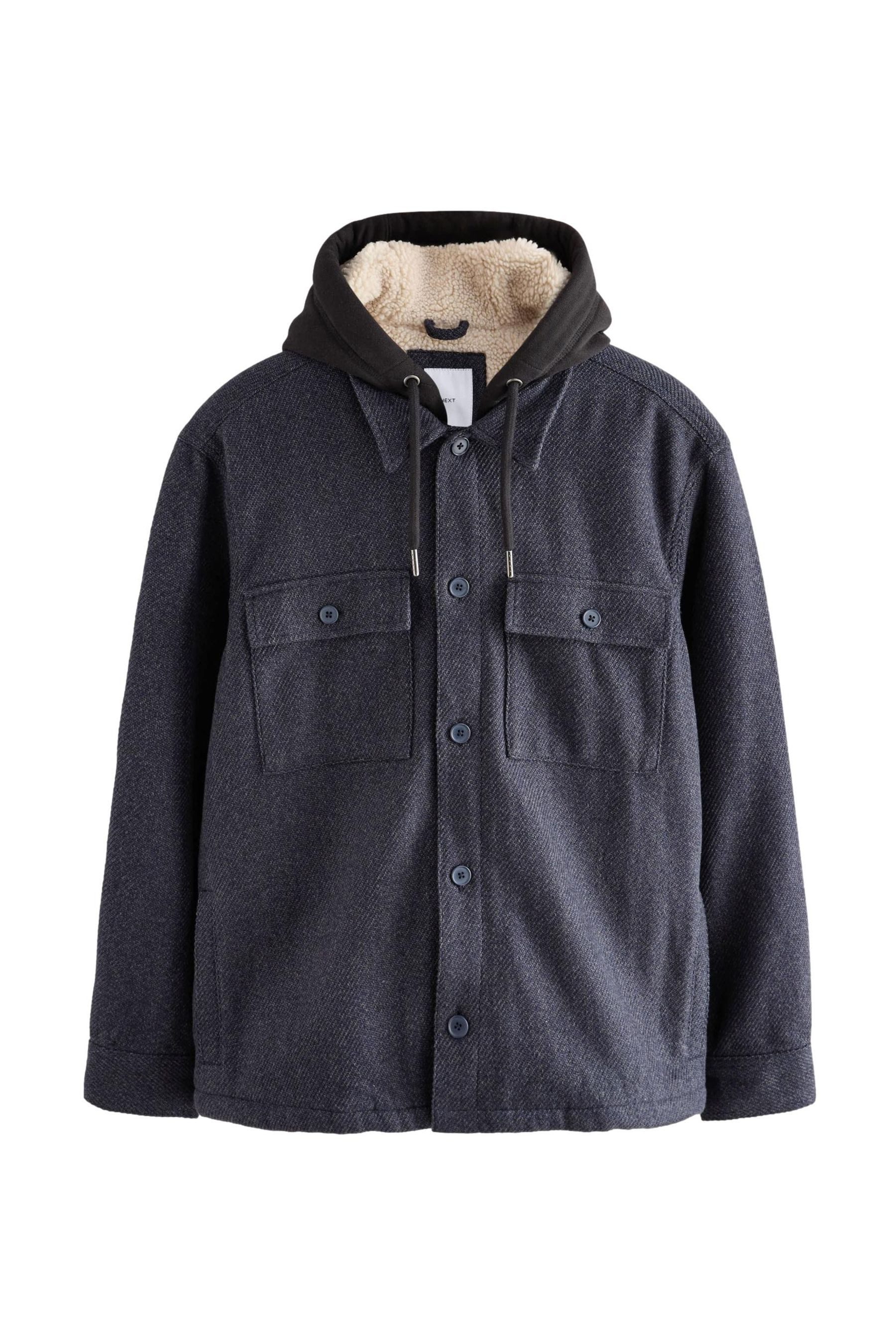 Hemdjacke Strukturierte Hemdjacke mit Borgfutter und Kapuze