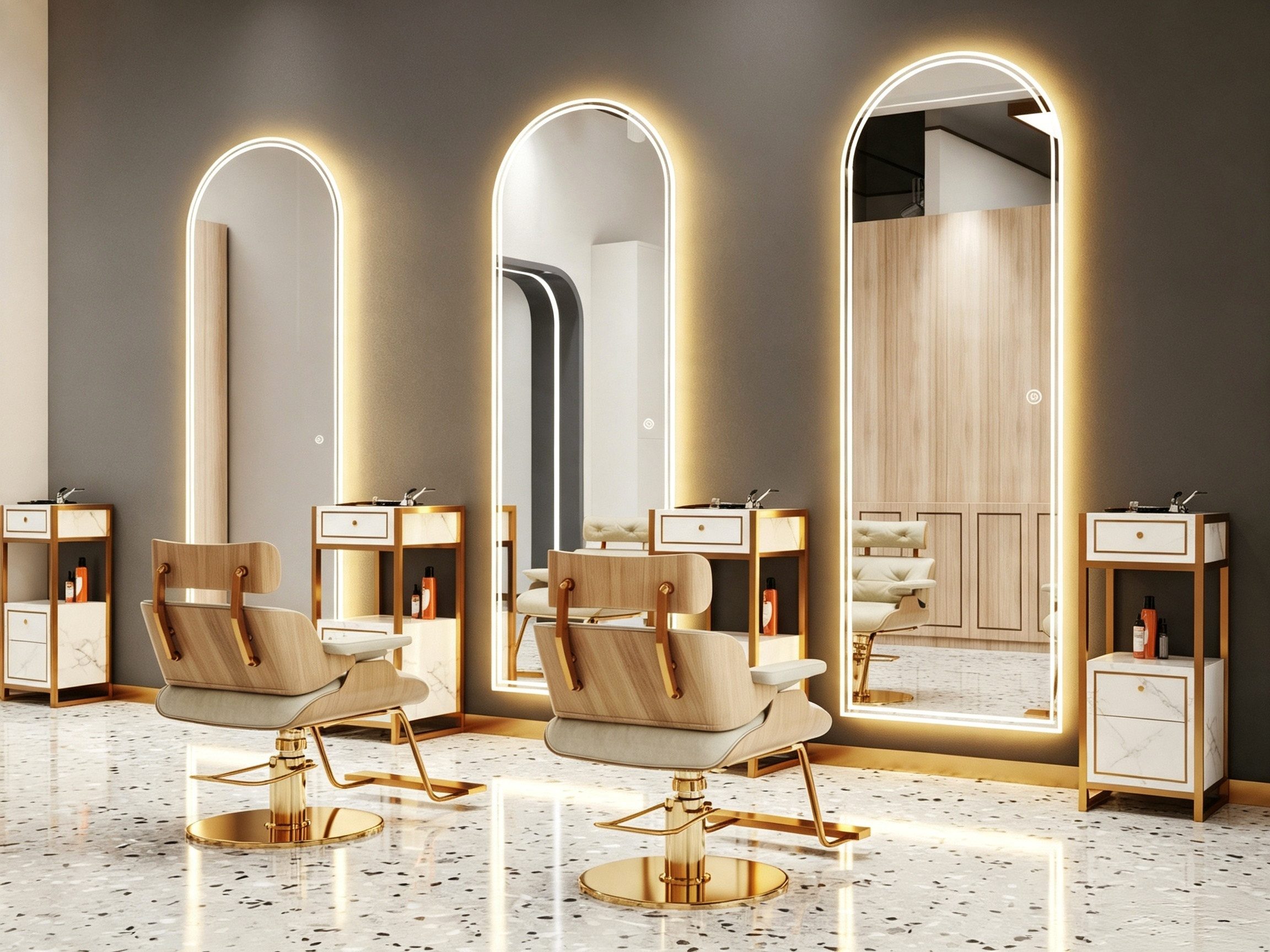 WDWRITTI Spiegel groß für Friseurladen Hotel Garderobe & Flur Schlafzimmer Wohnzimmer (Wandspiegel mit LED Beleuchtung, 1-St., 165x60, 145x60, 165x65, 150x50), 3Lichtfarben, Dimmbar, Memory-Funktion