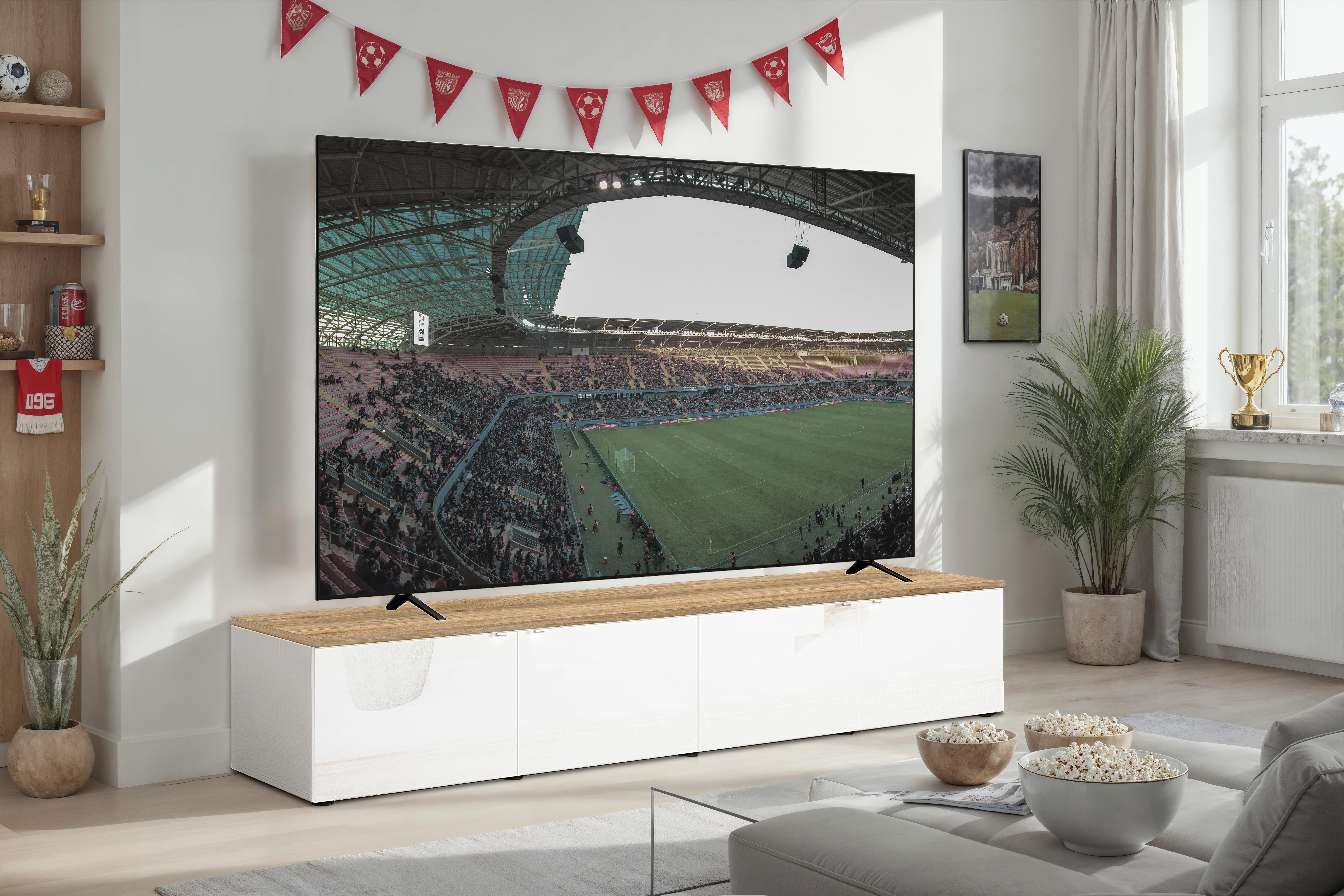 OTTO home Lowboard Easy, 245 cm breit, 47 cm tief, 4 Türen, Top 22 mm stark, Mediaboard, Modernes Lowboard für bis zu 98-Zoll-TV – perfekt für die WM