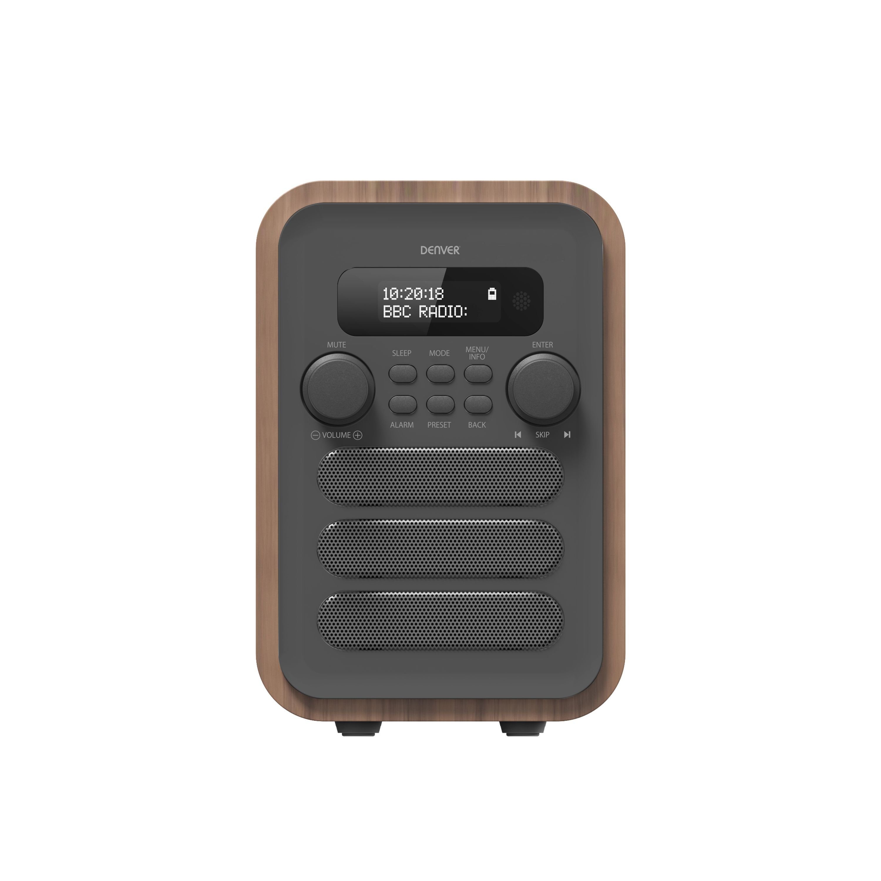 Denver Denver Radio DAB-48 grey Radio (Digitalradio (DAB), 2,5 W),  Audiovolumen von 2,5 W RMS, 3,5mm Kopfhöreranschluss und Teleskopantenne