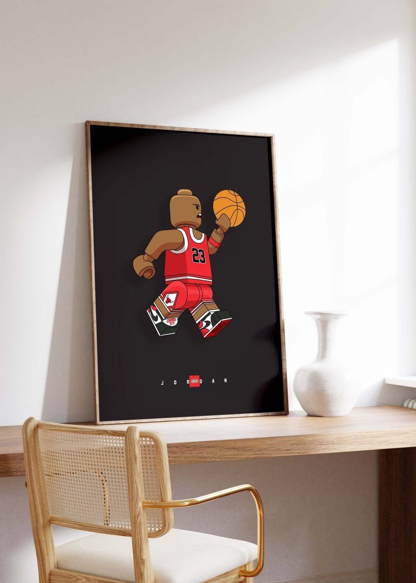 JUSTGOODMOOD Poster Block Style Basketball Figur Minimalistische Pop Art Sport llustration, (1 St) – Bild 5 von 5
