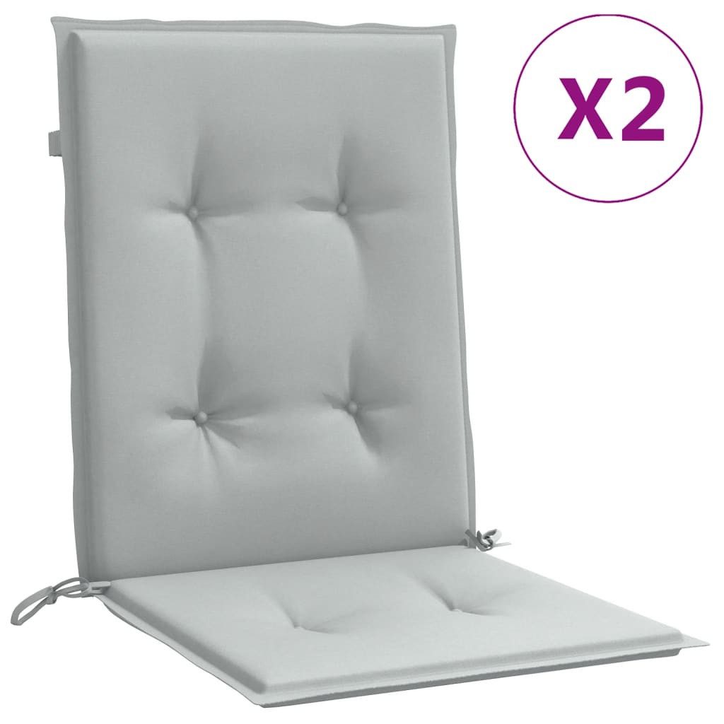 Sitzauflage Niedriglehner-Auflagen 2 Stk. Melange Hellgrau 100x50x4cm Stoff