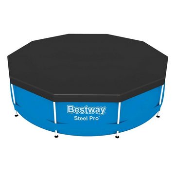 BESTWAY Pool-Abdeckplane Bestway Flowclear™ PVC-Abdeckplane Ø 305 cm schwarz Poolabdeckung rund, Poolplane PVC