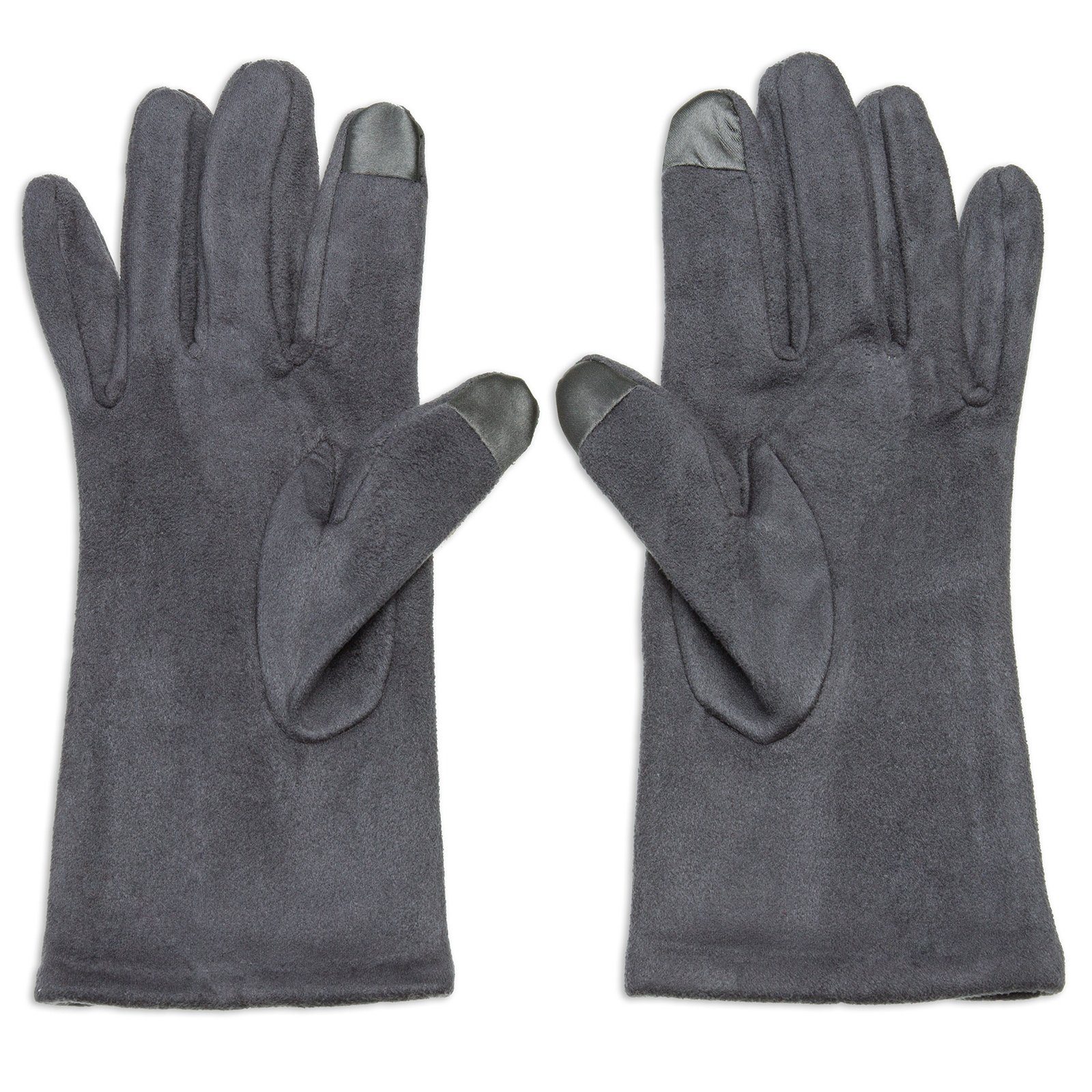 Strickhandschuhe Handschuhe Touchscreen und elegante Damen Strass Funktion mit grau klassisch Dekor GLV011 Caspar