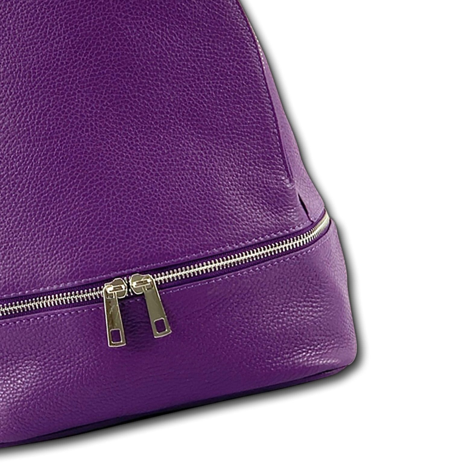 FLORENCE Cityrucksack Florence Rucksack Damen Echtleder, Damen Leder Cityrucksack, lila ca. 32cm