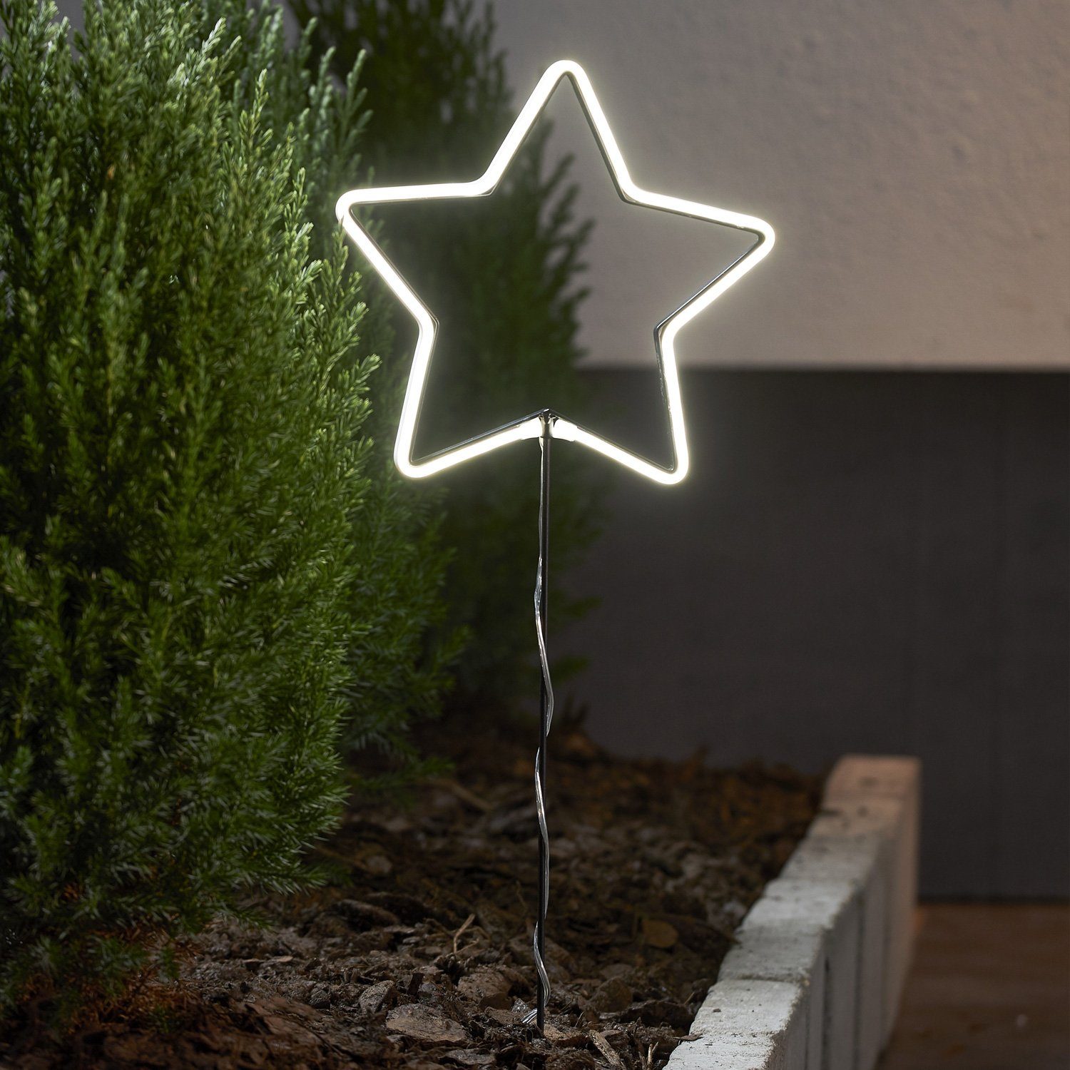 MARELIDA LED-Stern für außen LED Leuchtstern Lichterstern 8 Funktionen 58cm  Außen Weihnachtsdeko, LED Classic, Neutralweiß (3300K bis 5300K)