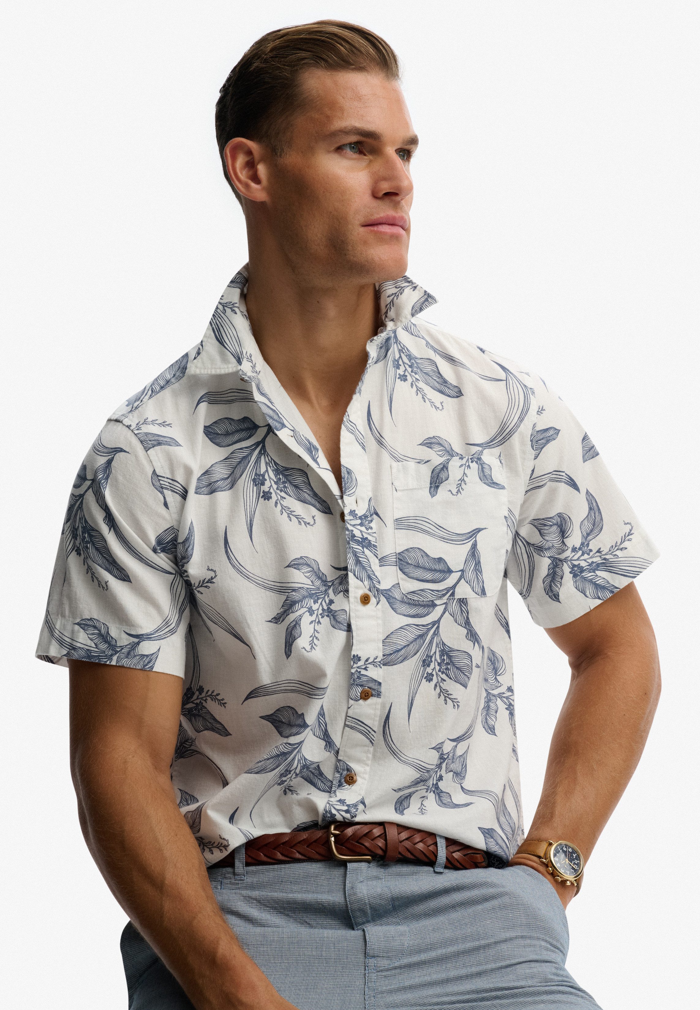 Superdry Kurzarmhemd VINTAGE LOOM S/S SHIRT mit sommerlich coolem Hawaii-Blumen-Print