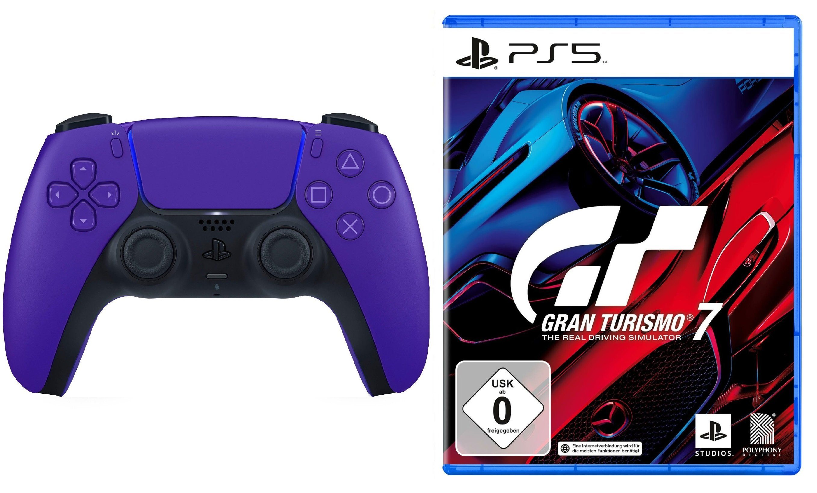 Playstation PS5 Controller mit Gran Turismo 7 Spiel Bundle PlayStation 5-Controller (DualSense Wireless-Controller)