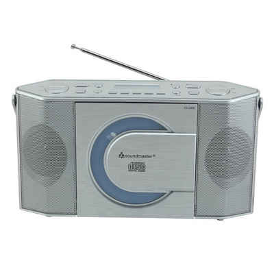 Soundmaster RCD1770SI tragbares Digitalradio DAB+ UKW-PLL USB CD Player MP3 Uhr Digitalradio (DAB) (DAB+, UKW-RDS, 2 W, schmale Bauweise, kompakt, vertikaler CD-Player, Fensterbank, Küche)