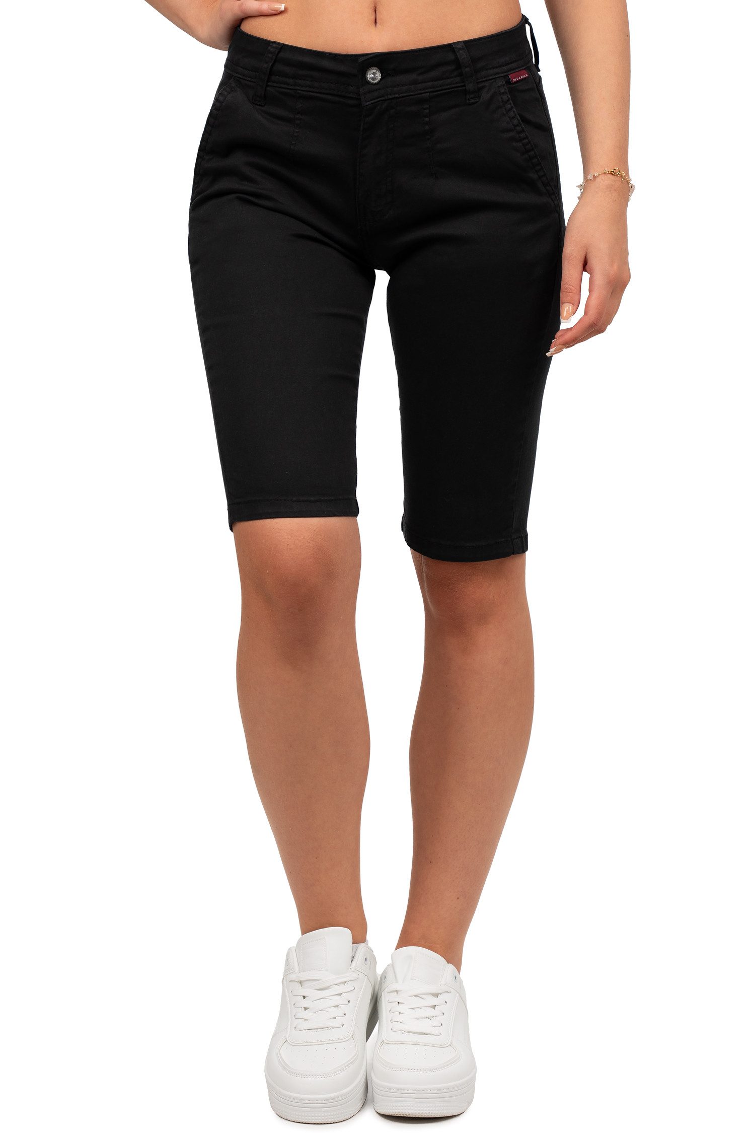 Shorts Damen Straight Fit Capri Hose Mid Waist BA-WK186