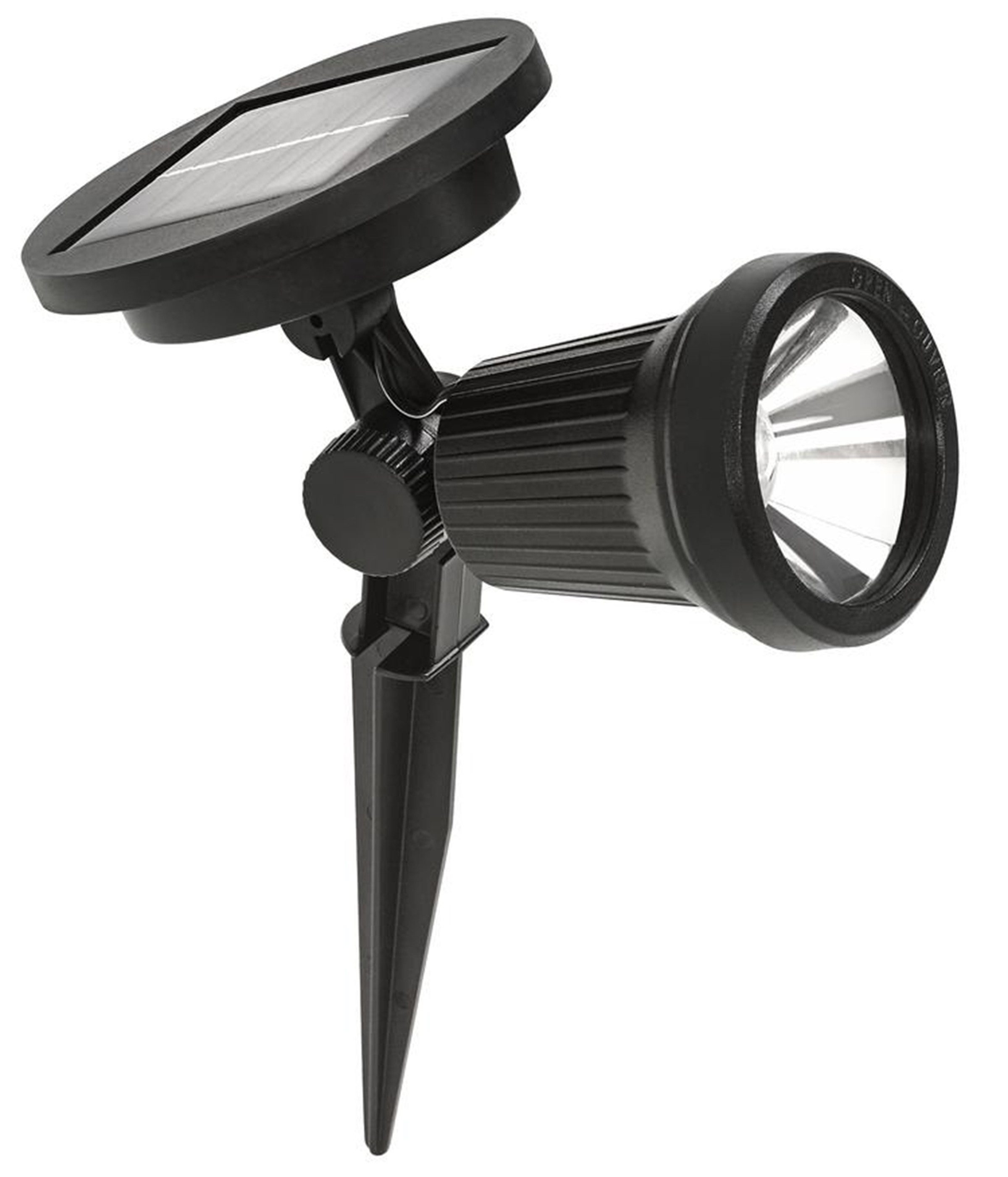 Dehner LED Solarleuchte Solar-Spot Viseu, Lichtfarbe kaltweiß, 26.5 x 11 x 11 cm, schwarz, Kaltweiß