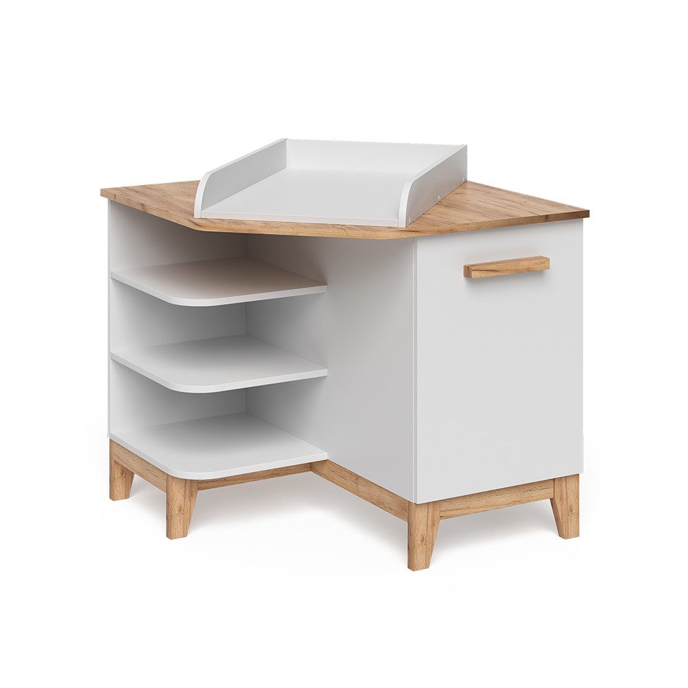 VitaliSpa® Wickelkommode Malia, Weiß/Artisan/Artisan, 85 x 85.2 cm mit Tür