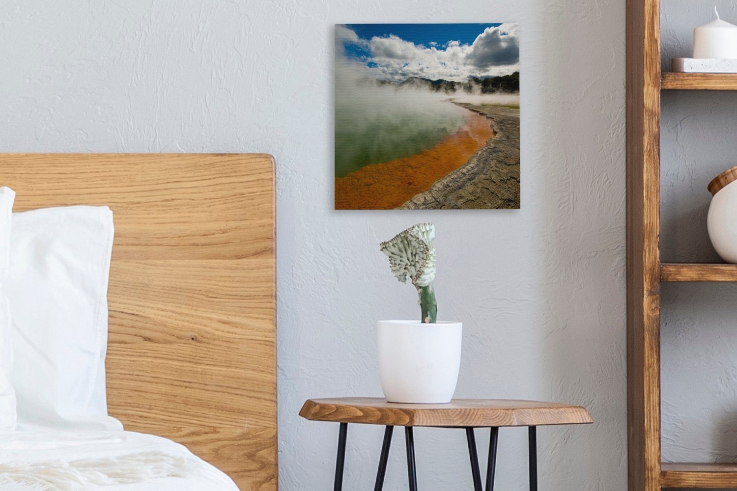 Quellensee OneMillionCanvasses® einem Schlafzimmer Neuseeland, (1 in in Wohnzimmer Heißer Bilder Leinwandbild Thermalpark Leinwand Rotorua, für St),