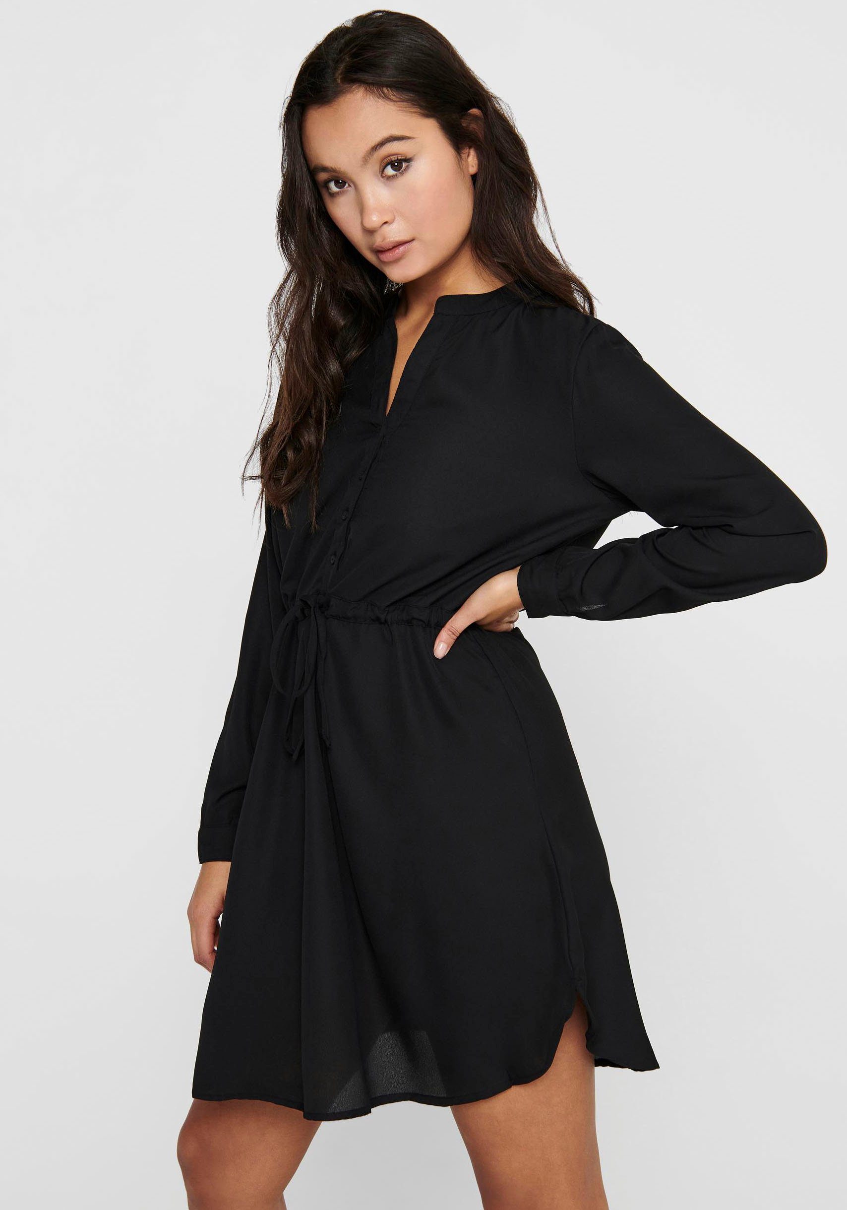 ONLY Druckkleid ONLCORY V-NECK Black L/S TUNIC