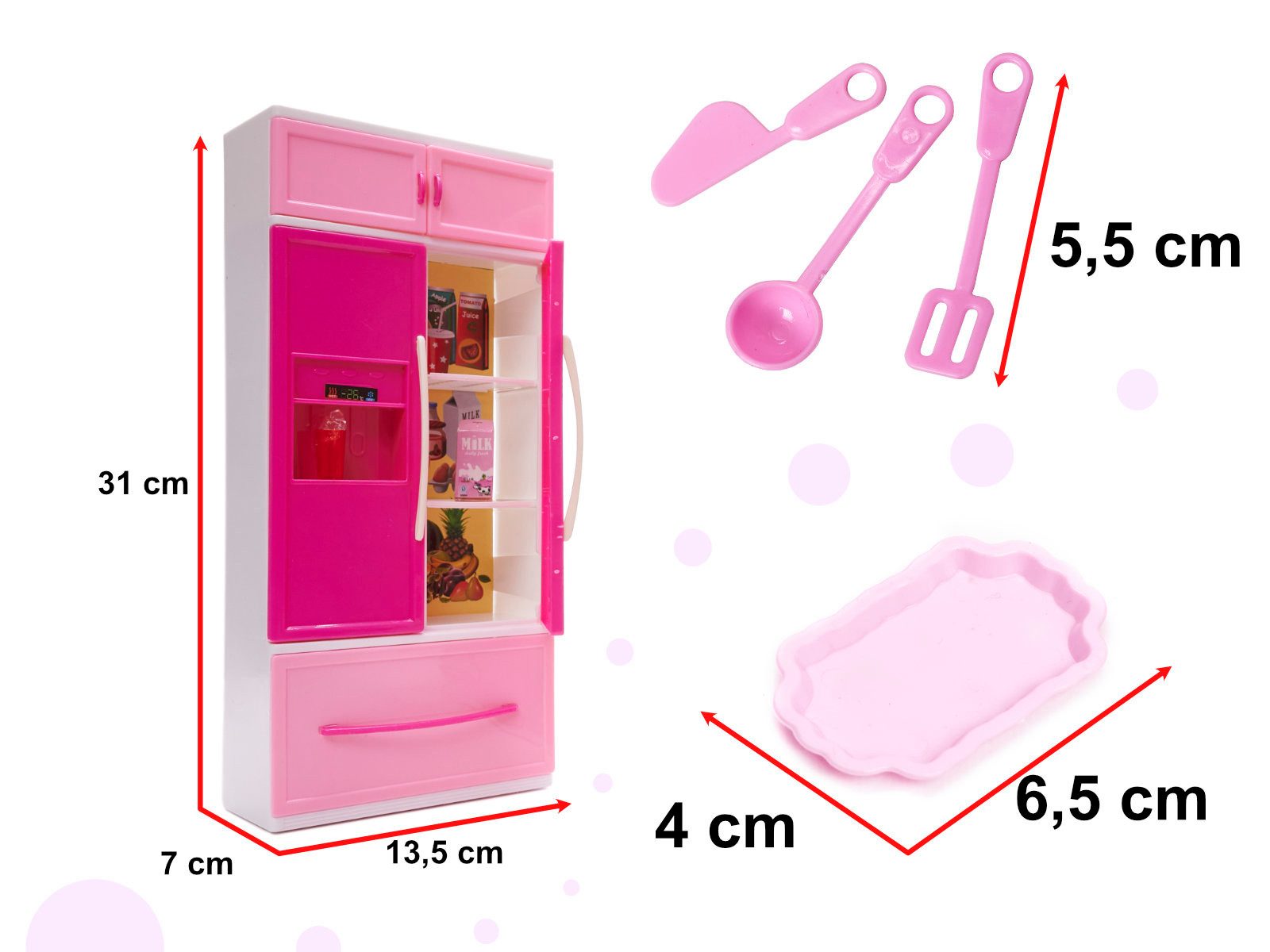Ikonka Puppenhaus XXXL Puppenküche 4-teilig mit Licht & Zubehörr realistischen Spielspaß, (Puppenküchen-Set mit Zubehör & realistischen Funktionen, Modulare Puppenküche mit Beleuchtung & Zubehör fantasievolles Spiel), Realistische Puppenküche mit Licht, Zubehör & interaktiven Funktionen