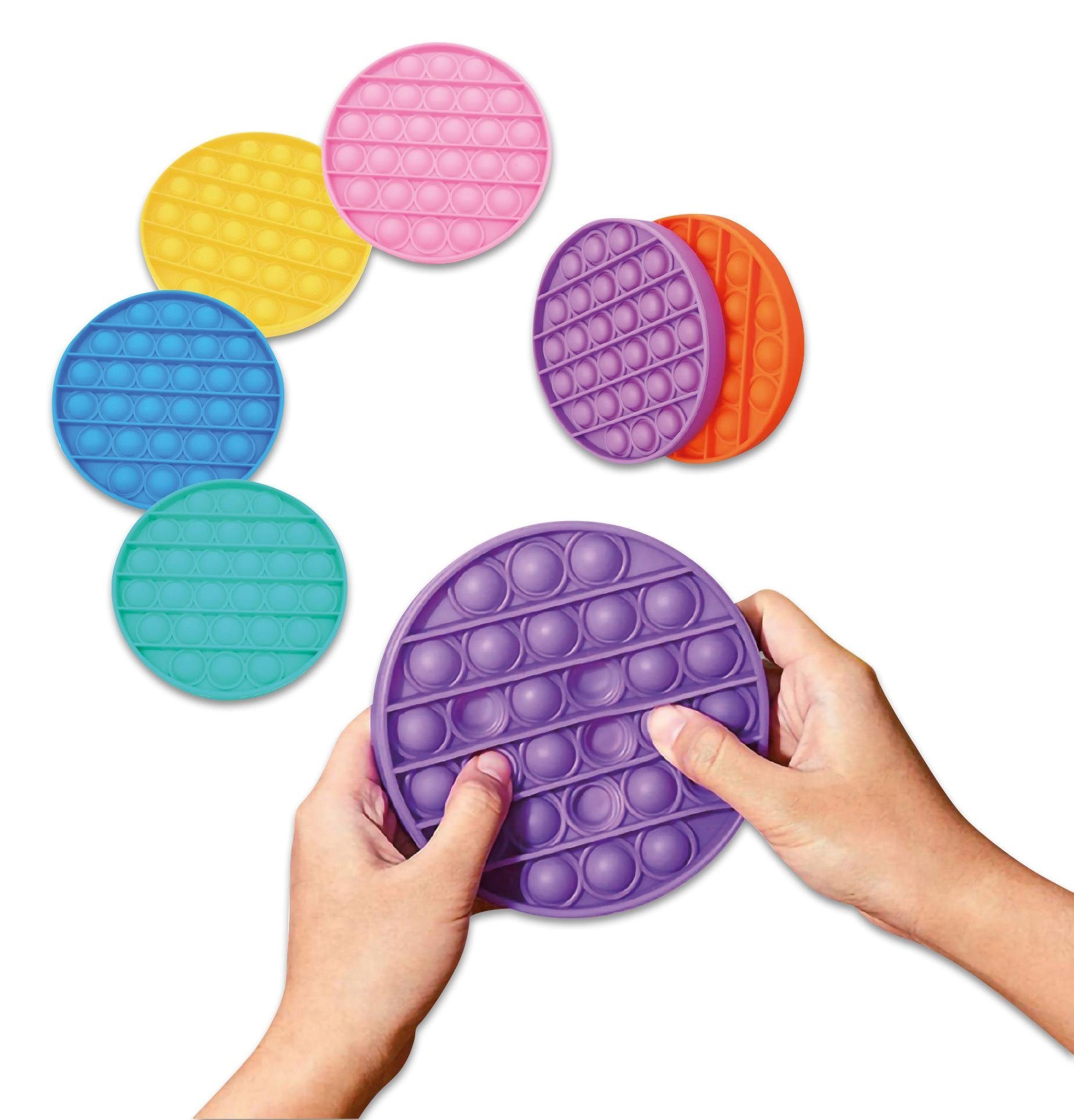 Betzold Motorikbrett Motorikscheiben Push Pop Bubble, 6er-Set