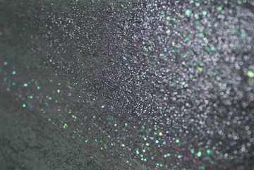 YS-Art Gemälde Frost, Abstrakt, Abstraktes Leinwand Bild Handgemalt Grün Silber Glittzer Glitter