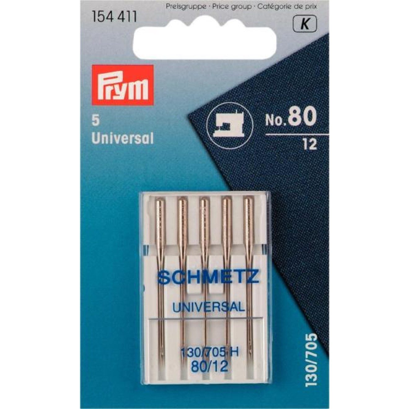 Prym Stricknadeln Nähmaschinennadeln Stärke 80 silberfarbig 5 St
