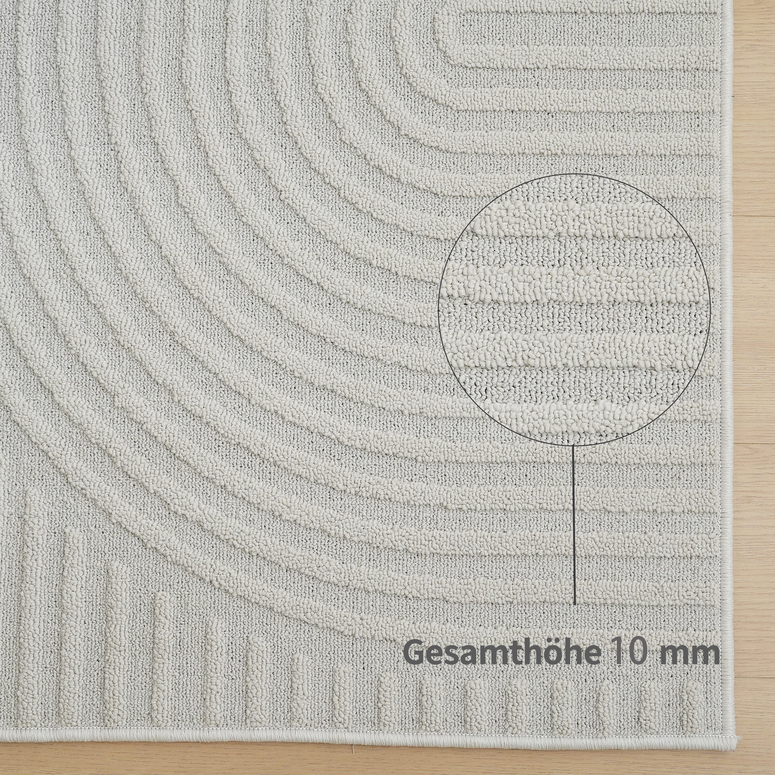 OTTO home Teppich Jola Hoch-Tief-Design, Scandi-Look, Zen, rechteckig, Höhe: 10 mm, Boho, Modern, 3D, Wohnzimmer, Schlafzimmer, wasserabweisend – Bild 4 von 5
