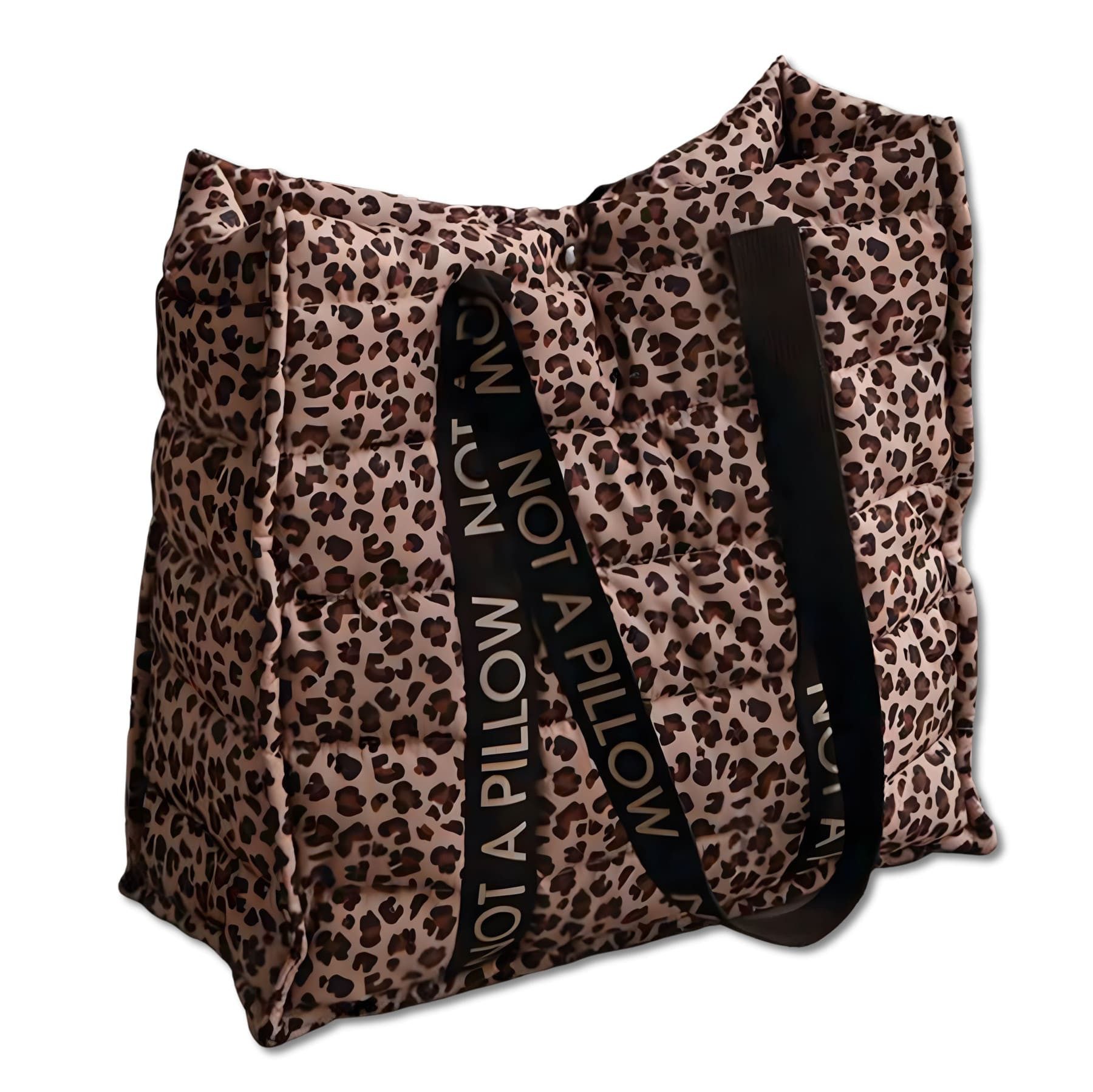 Dekoleidenschaft Einkaufsshopper "Leo" wattierte Tasche, Shopper, Einkaufstasche Leopardenmuster, Schultertasche, Tragetasche, Leopard Handtasche, Strandtasche