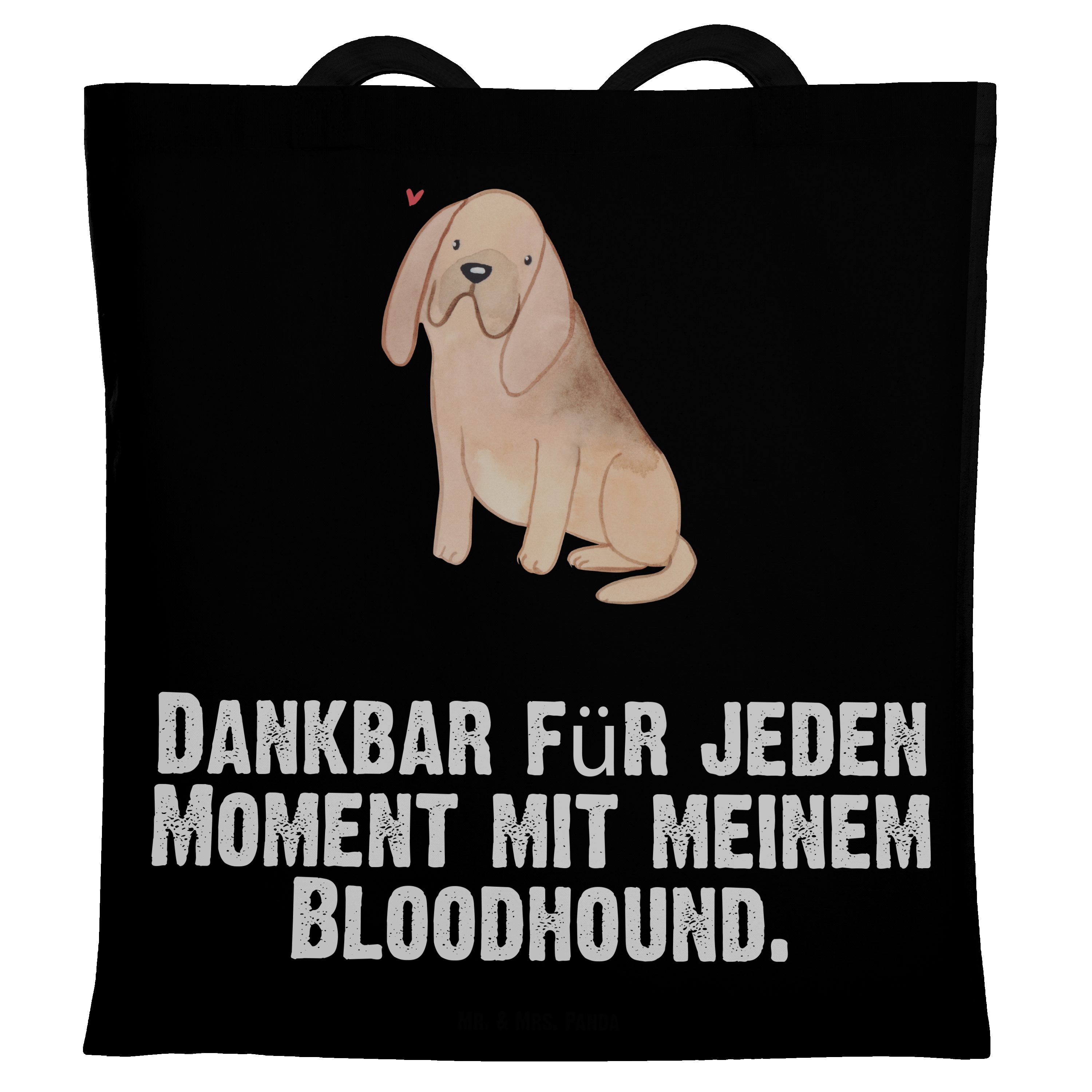Mr. & Mrs. Panda Tragetasche Bloodhound Moment - Schwarz - Geschenk, Schenken, St. Hubertushund, C (1-tlg)