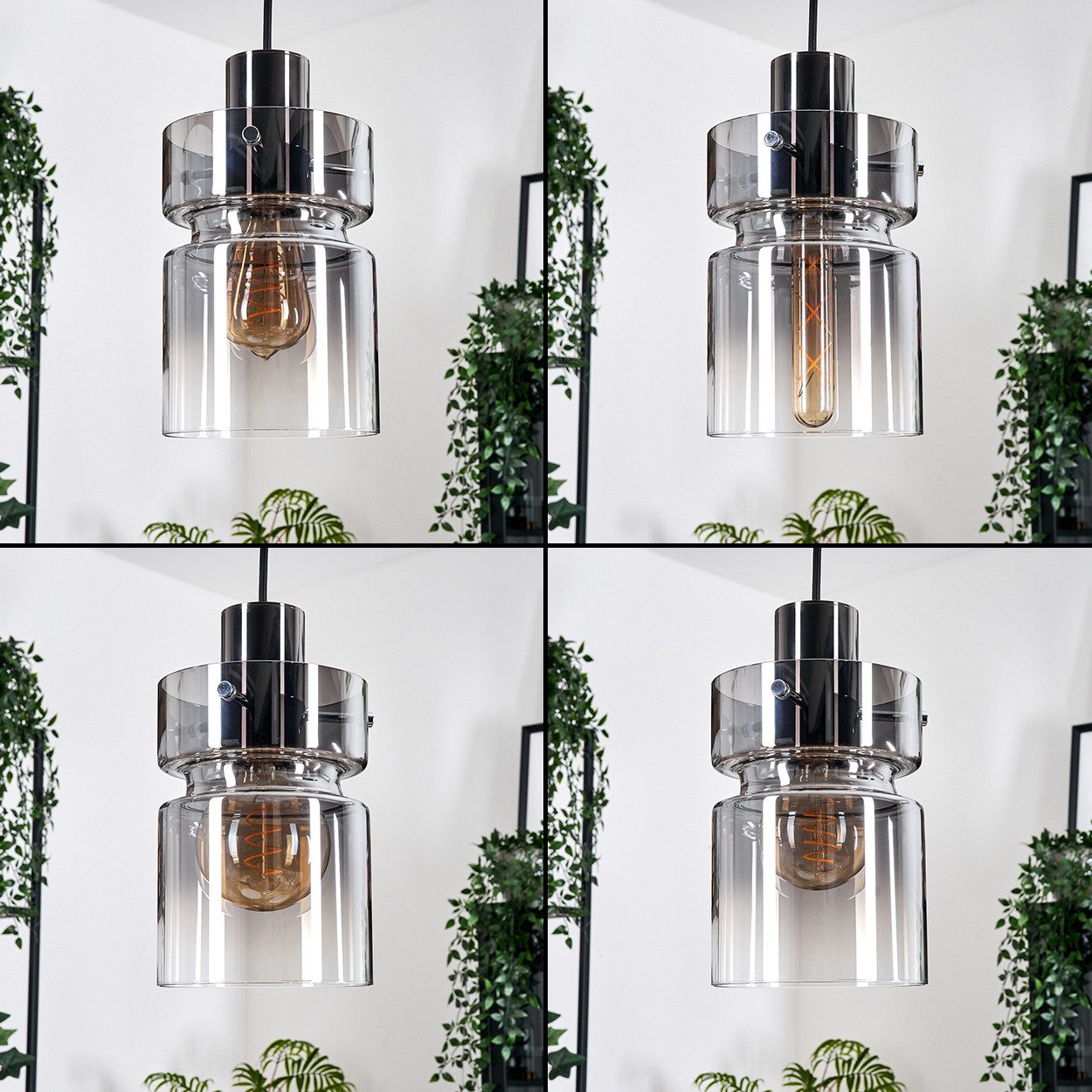 hofstein Hängeleuchte Hängelampe aus Metall/Glas in günstig online kaufen