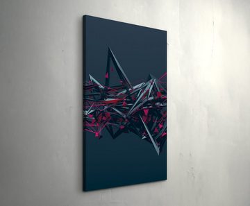 Sinus Art Leinwandbild Abstrakte Illustration  chaotische Struktur anthrazit und pink - Leinwandbild